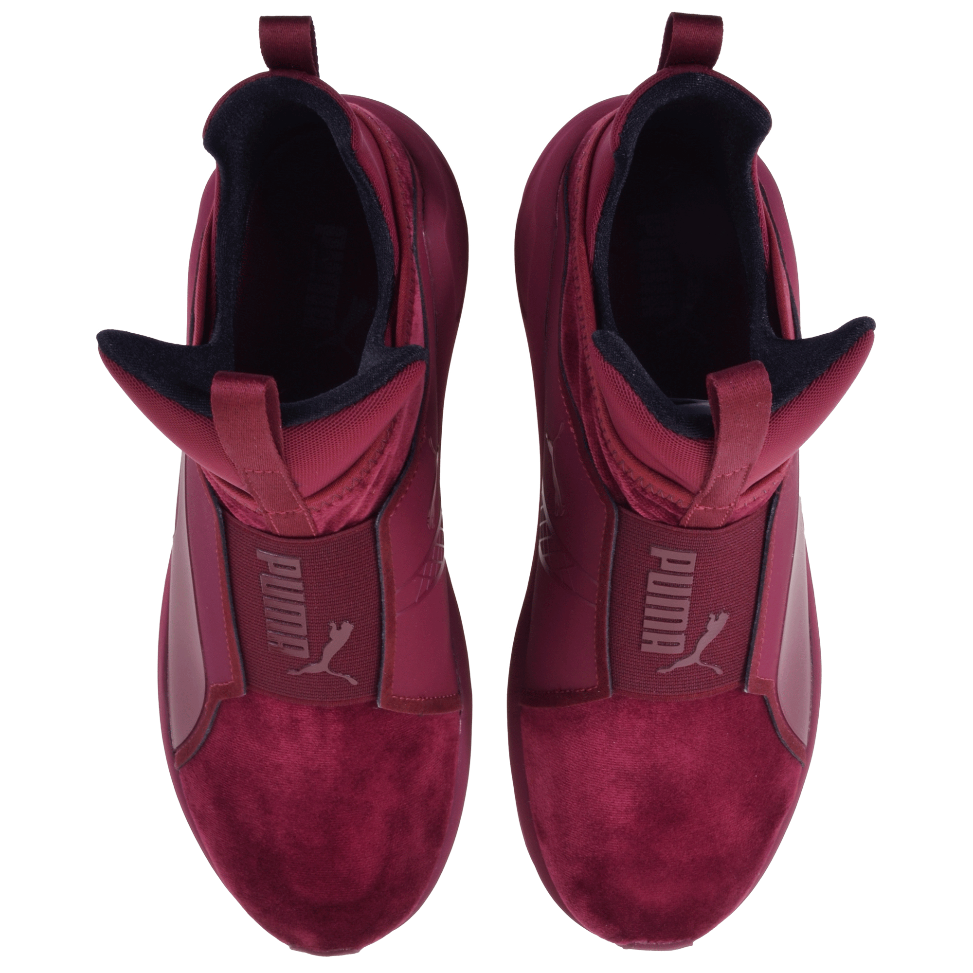 burgundy velvet puma shoes