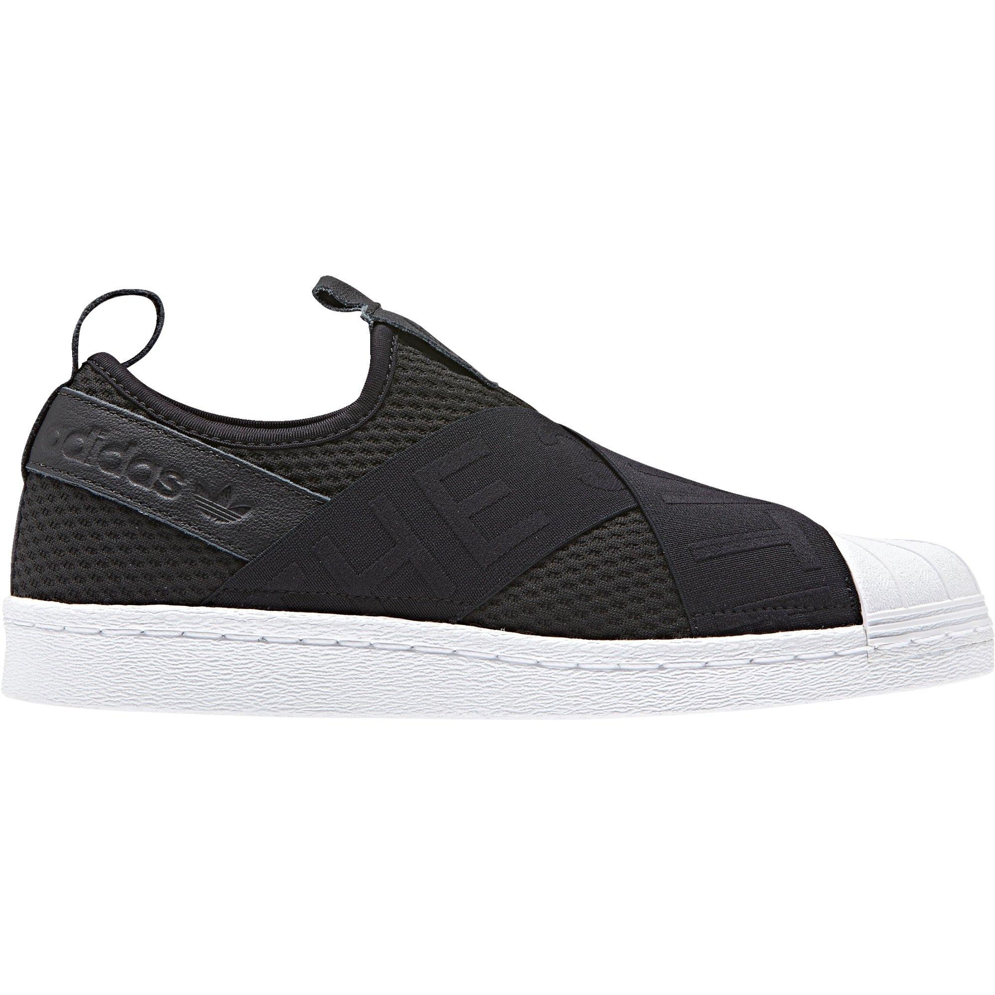 adidas superstar slip on womens black and white