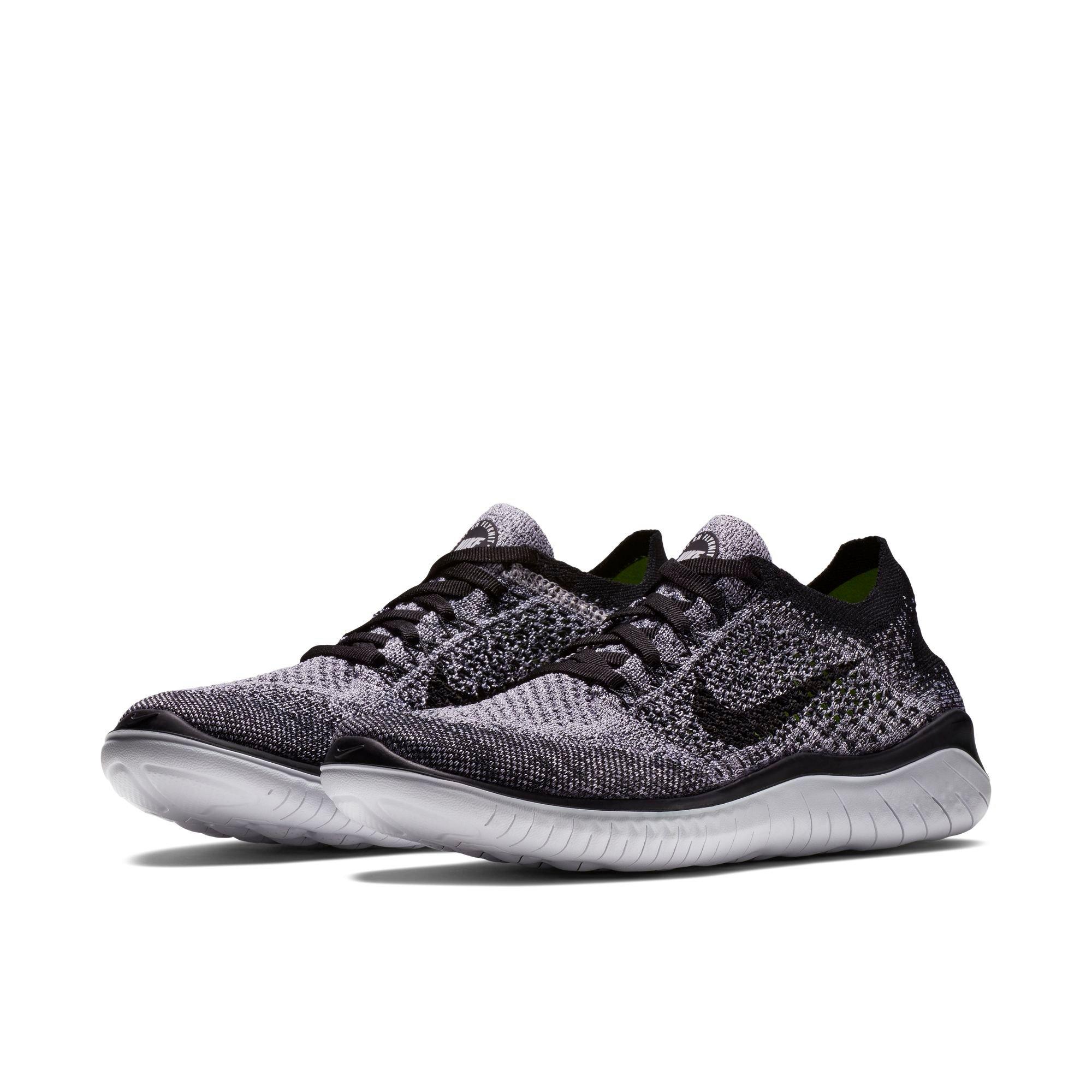 nike free rn 2018 women's black and white