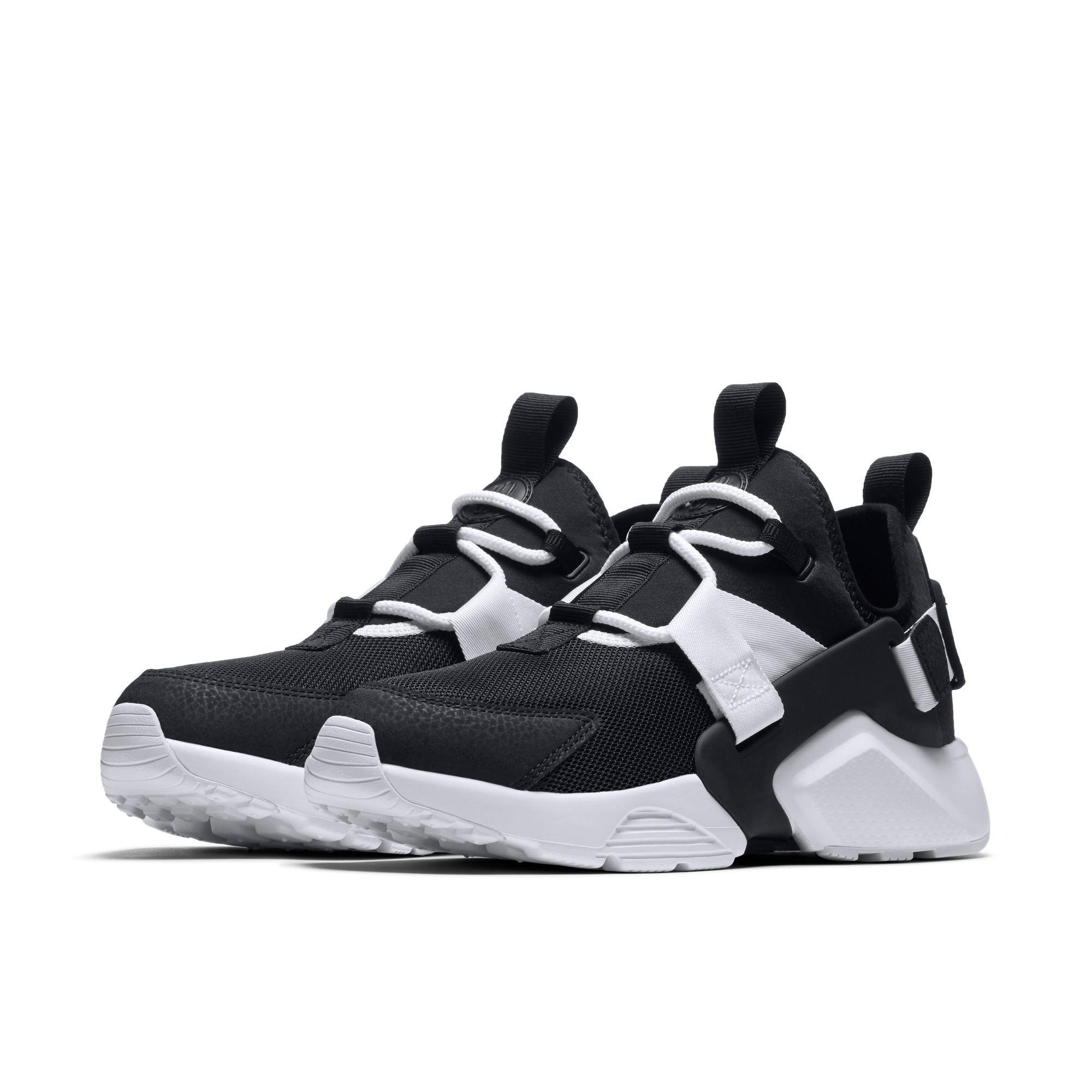 nike huarache city low black and white