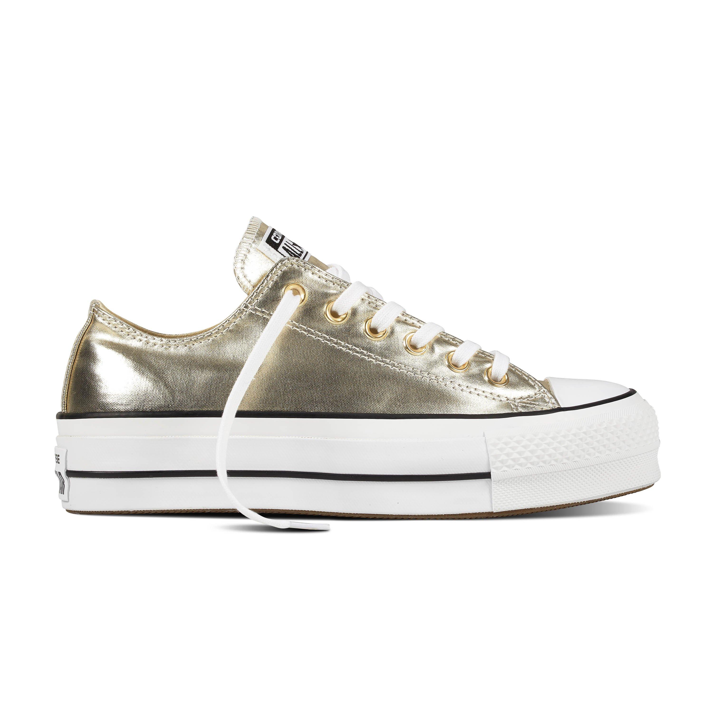 gold platform converse