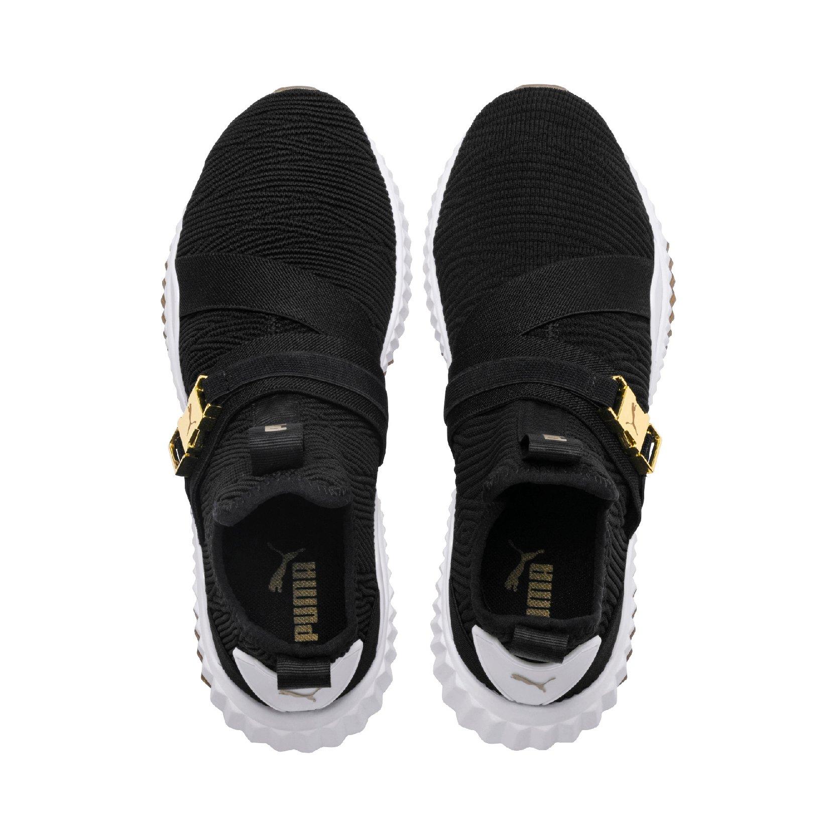 puma defy mid varsity black