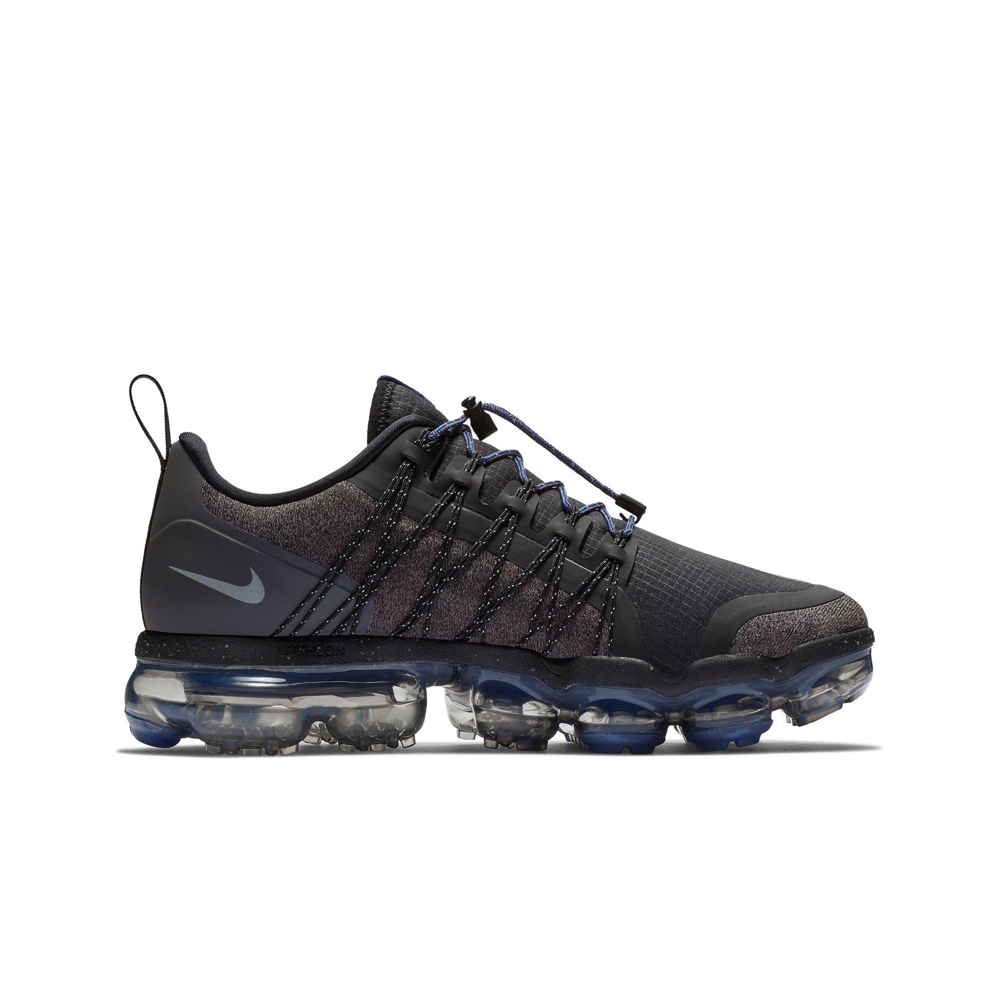 black & purple air vapormax run utility sneakers