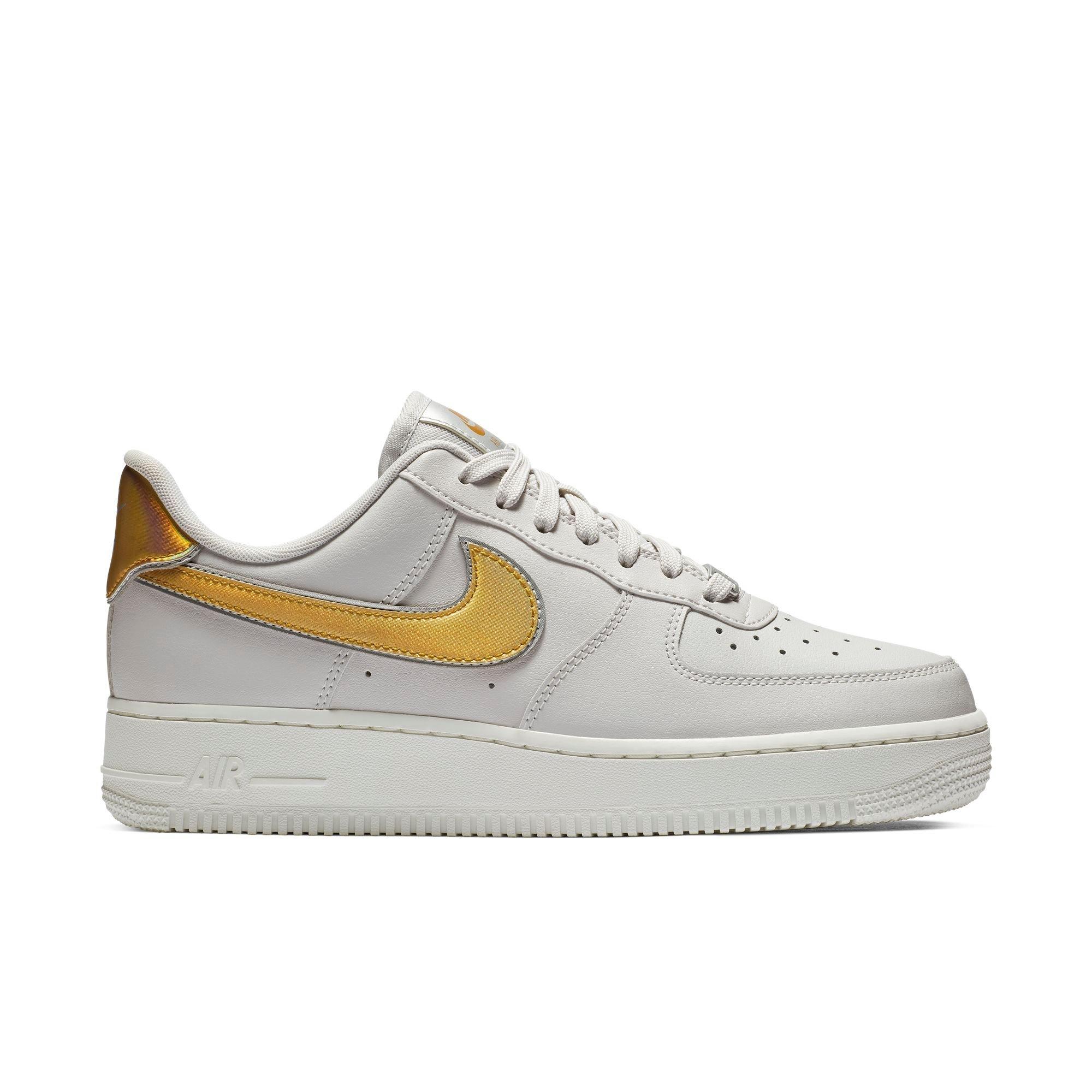 nike air force 1 grey gold