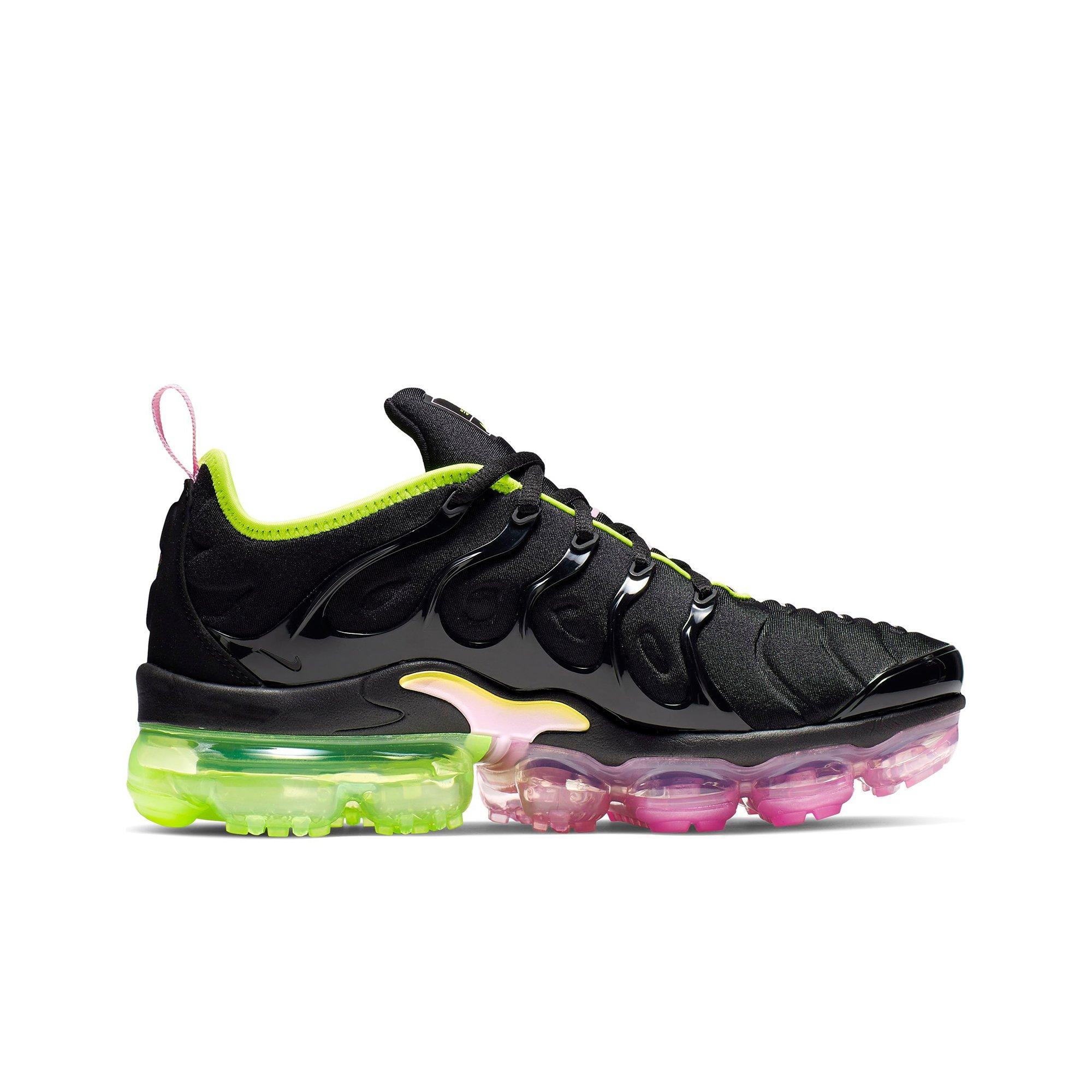 vapormax plus pink and green