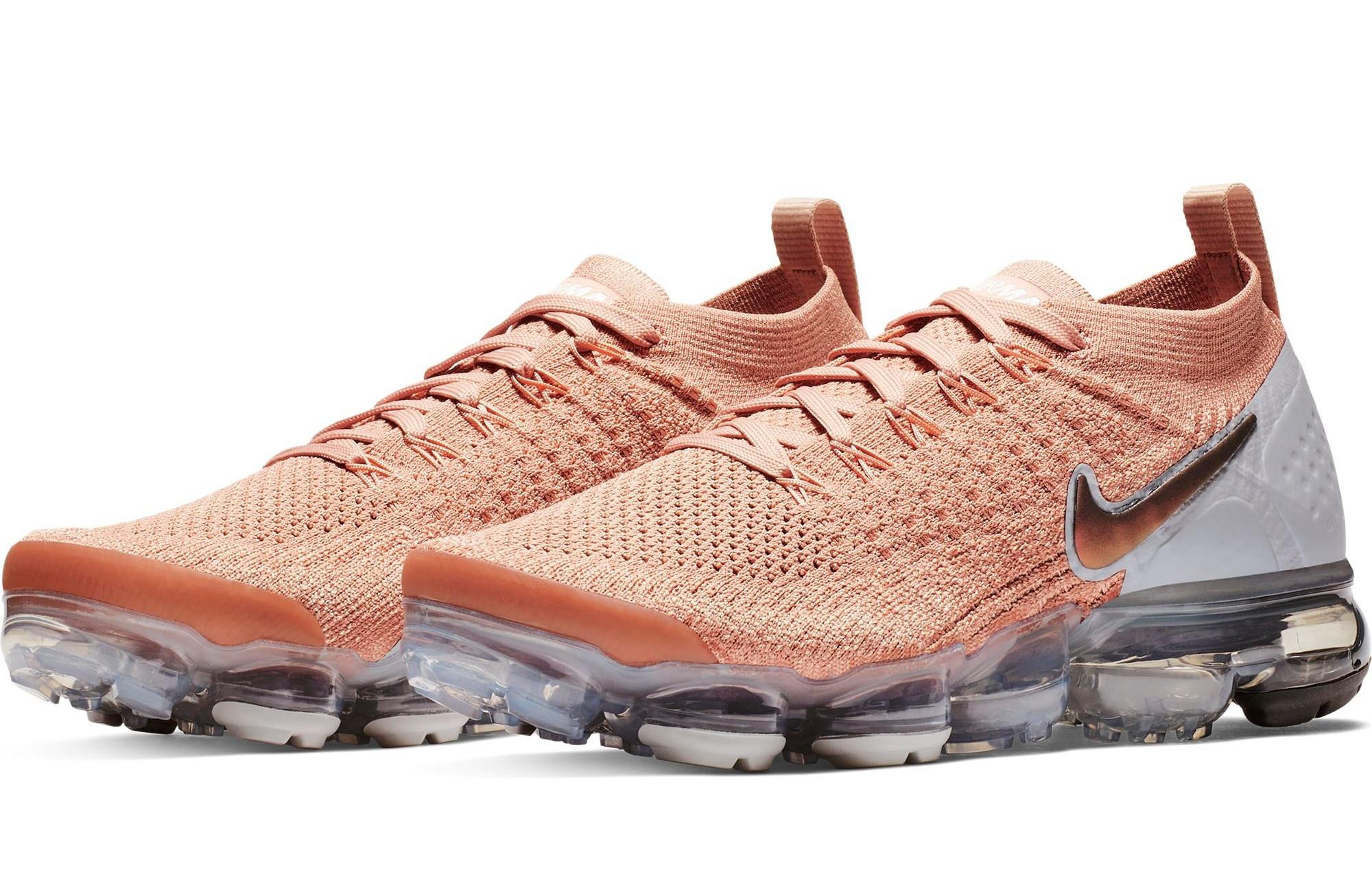 Women's nike air vapormax flyknit 2 rose clearance gold