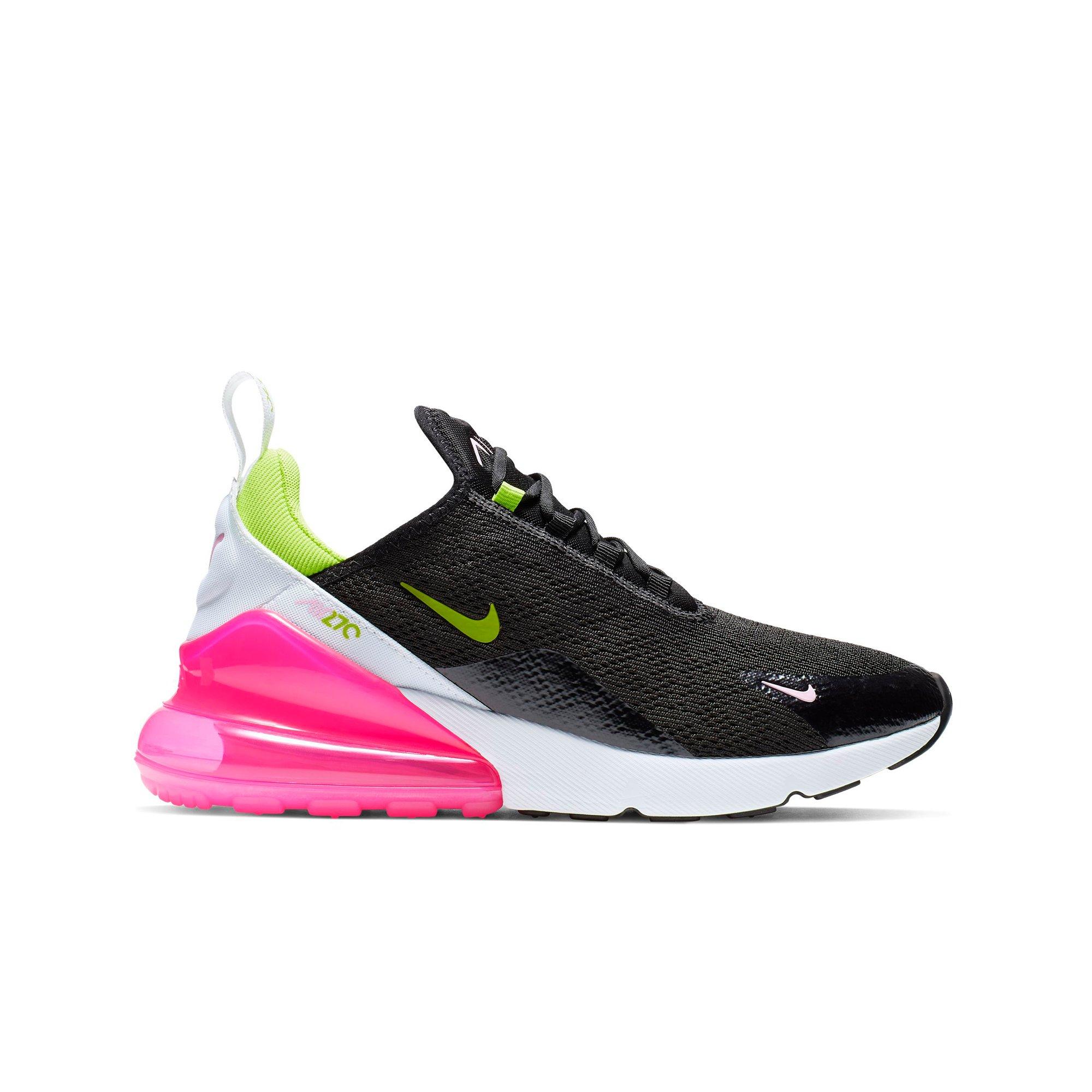 black white and pink nike 270