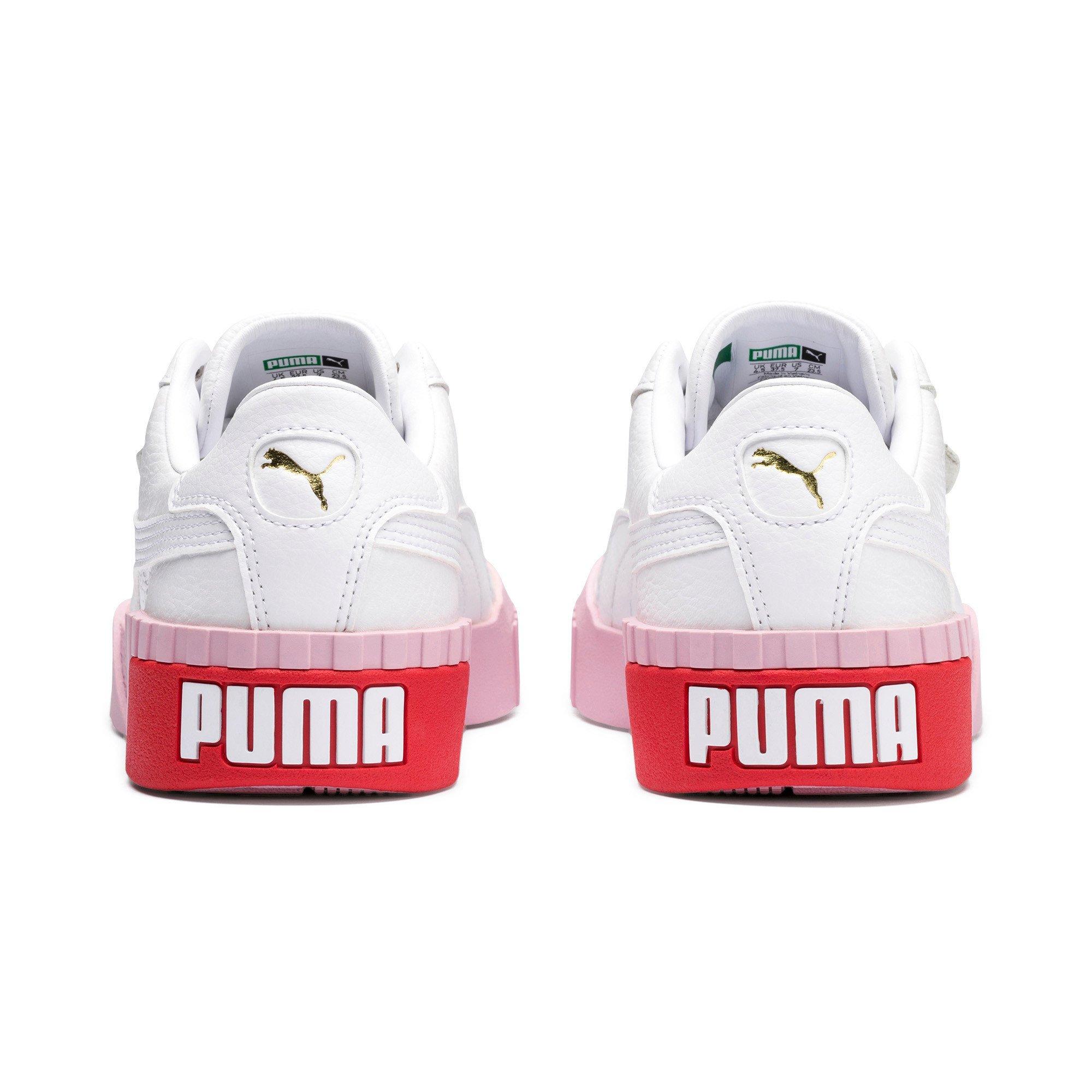 puma cali white and pink sneakers