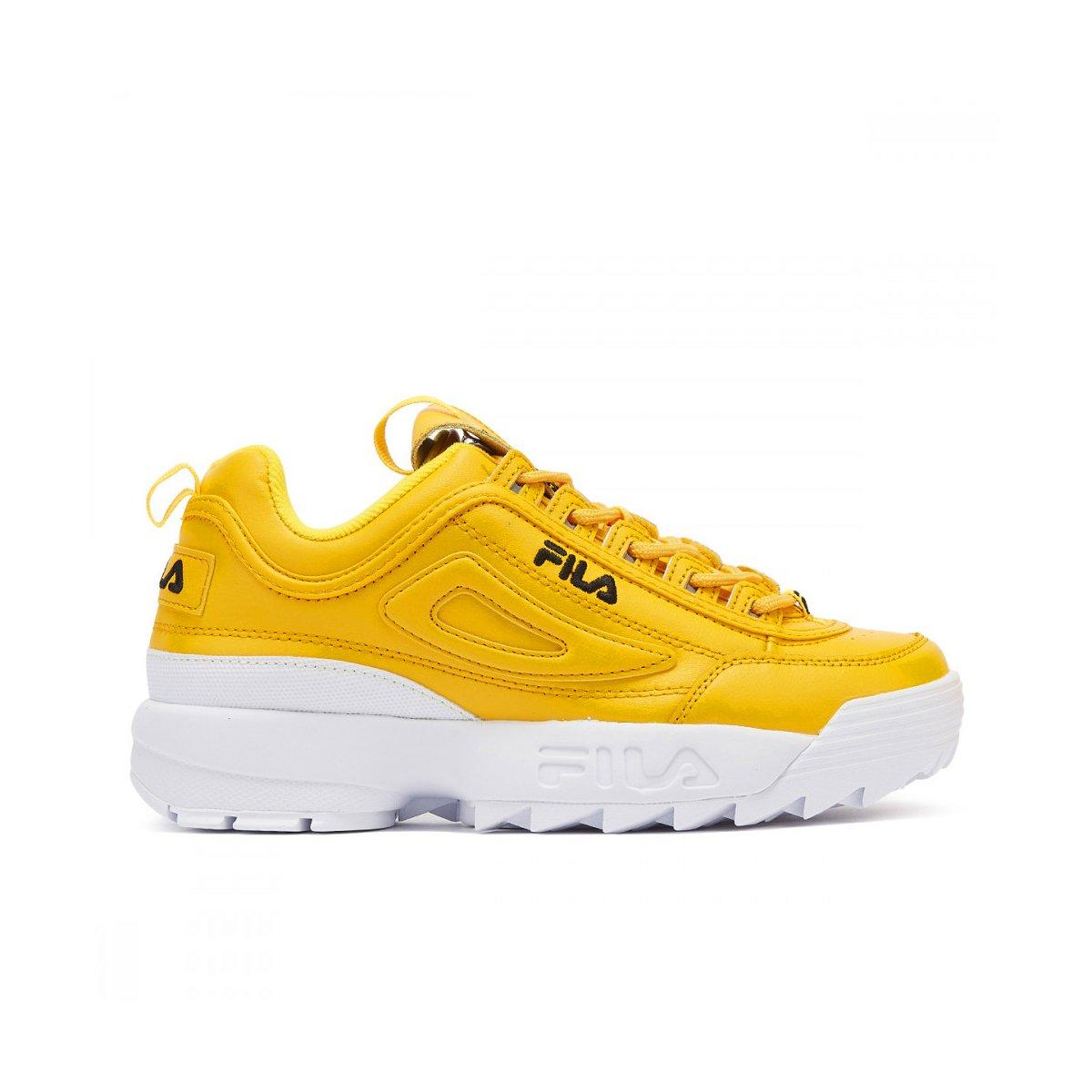 yellow and white fila disruptor