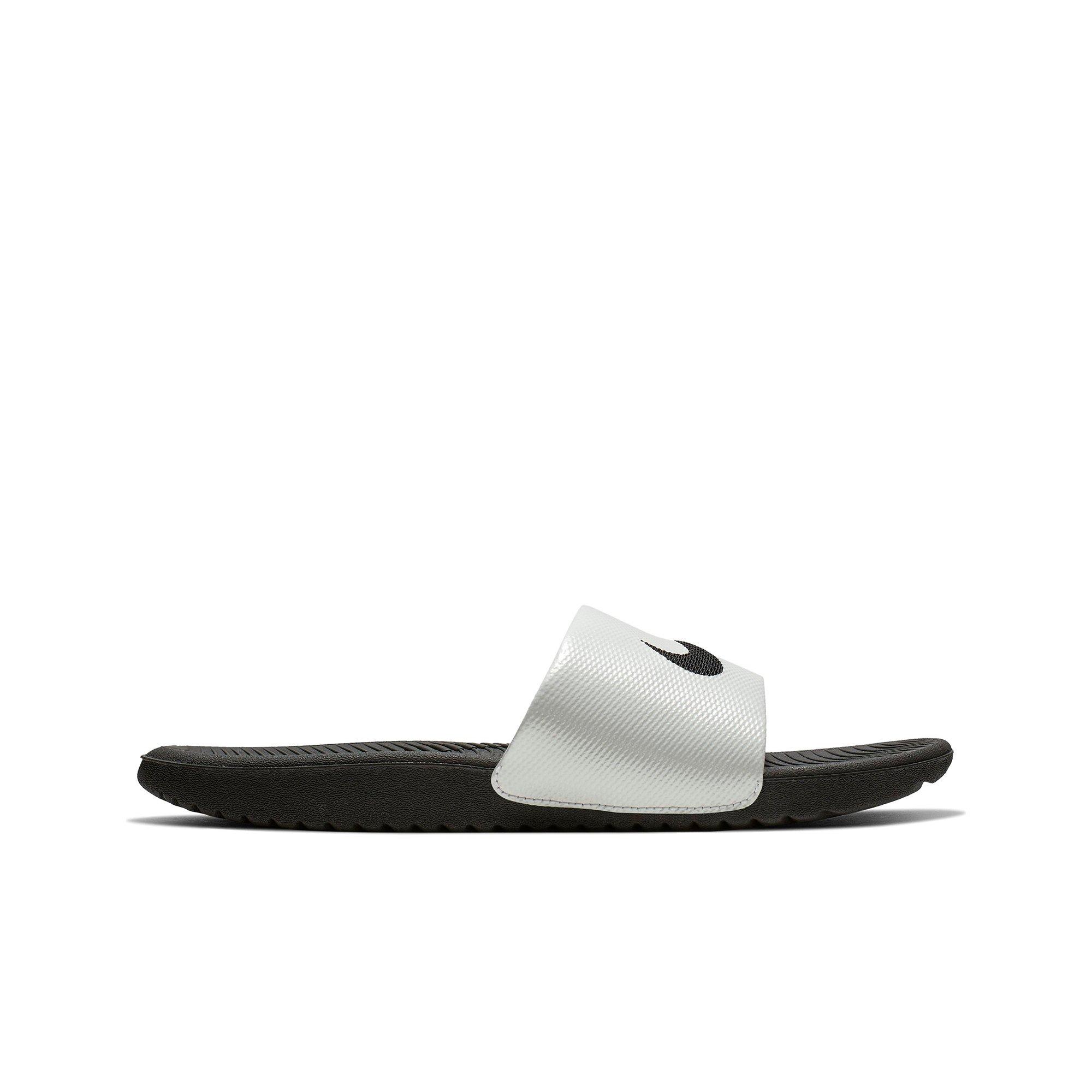 black and white nike slides womens