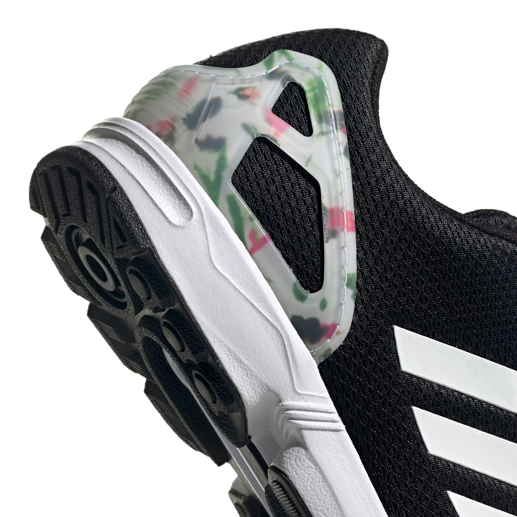 black and white floral adidas flux