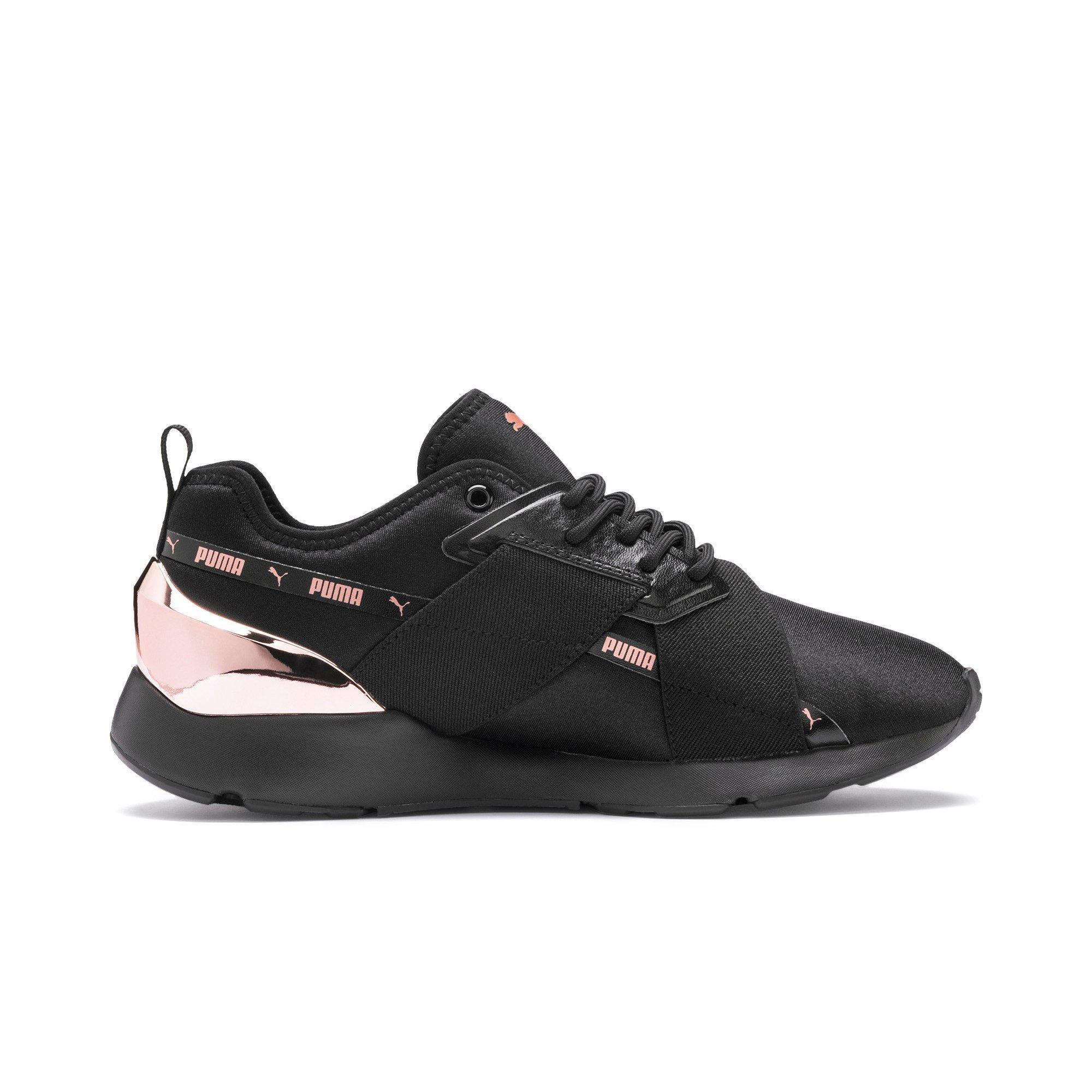 puma gold and black shoes