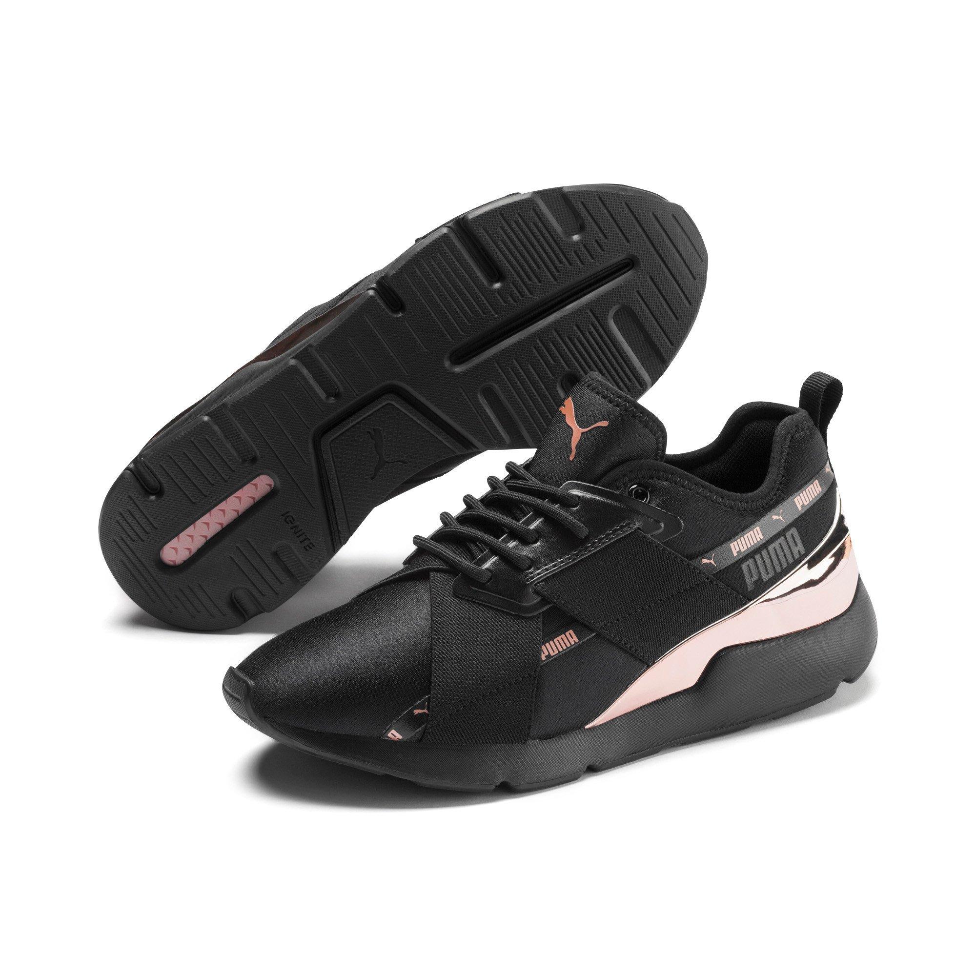 puma muse satin black rose gold