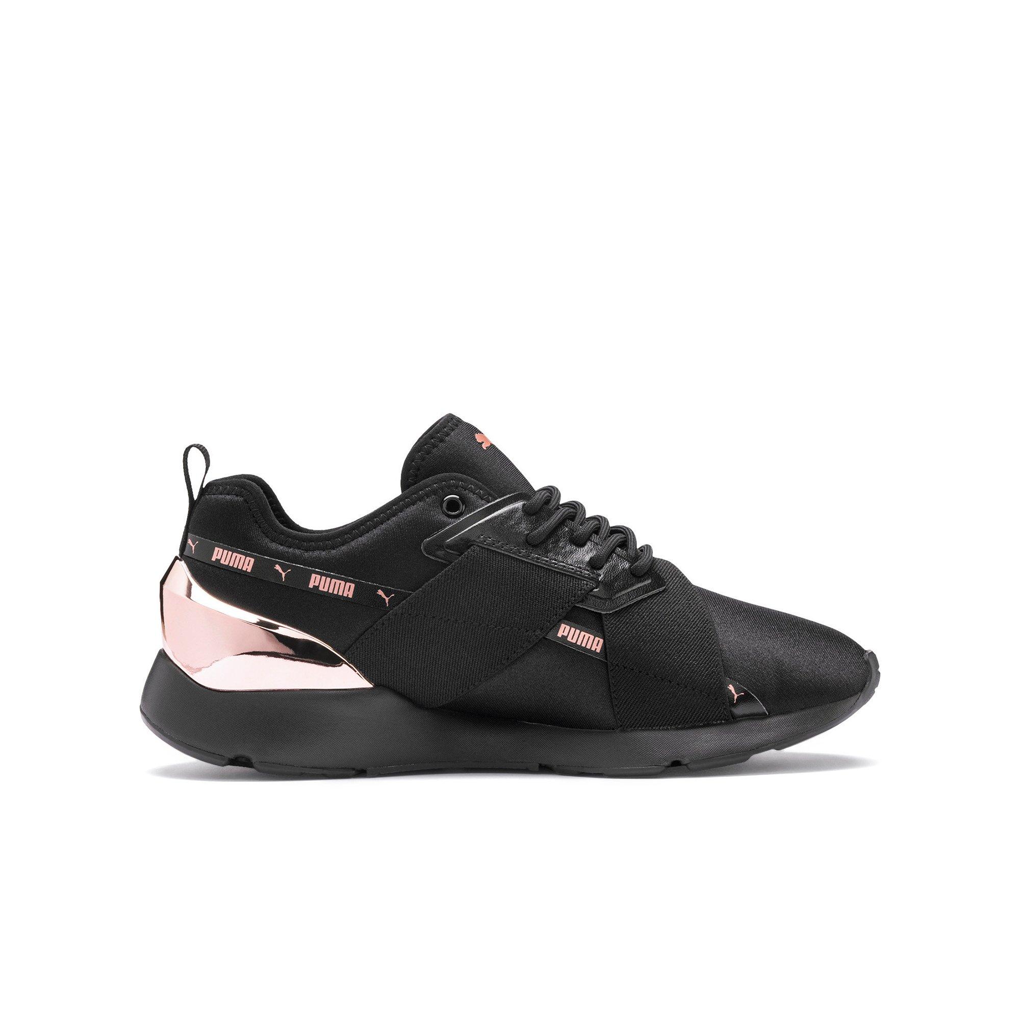 black puma shoes with rose gold