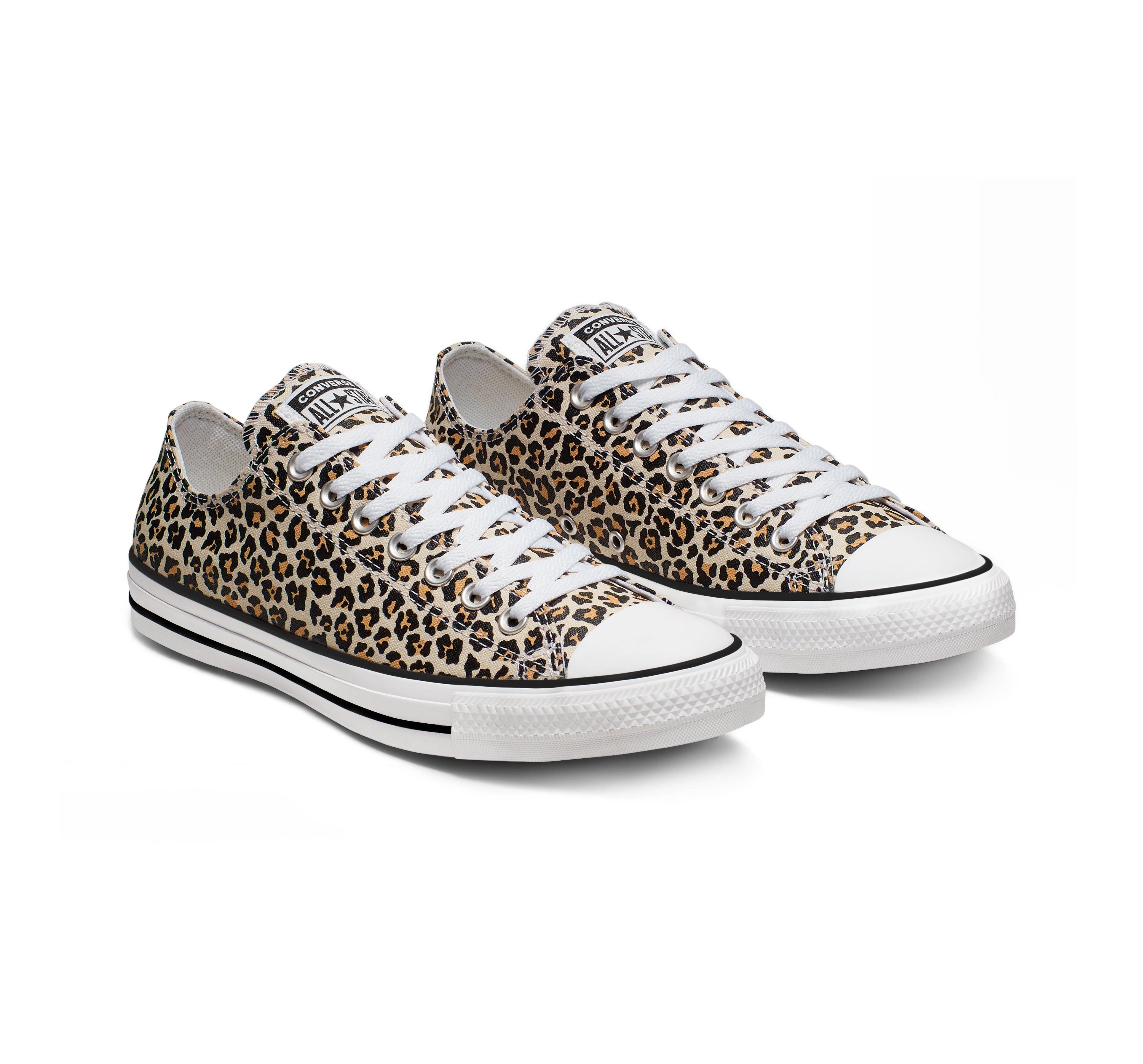 ladies converse leopard print