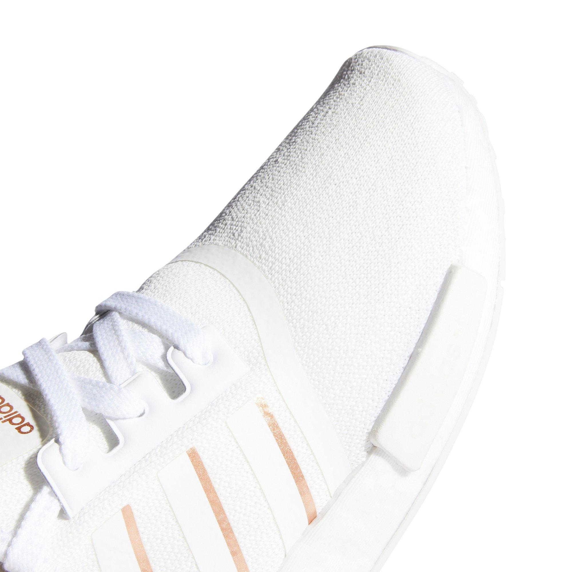 white and rose gold adidas