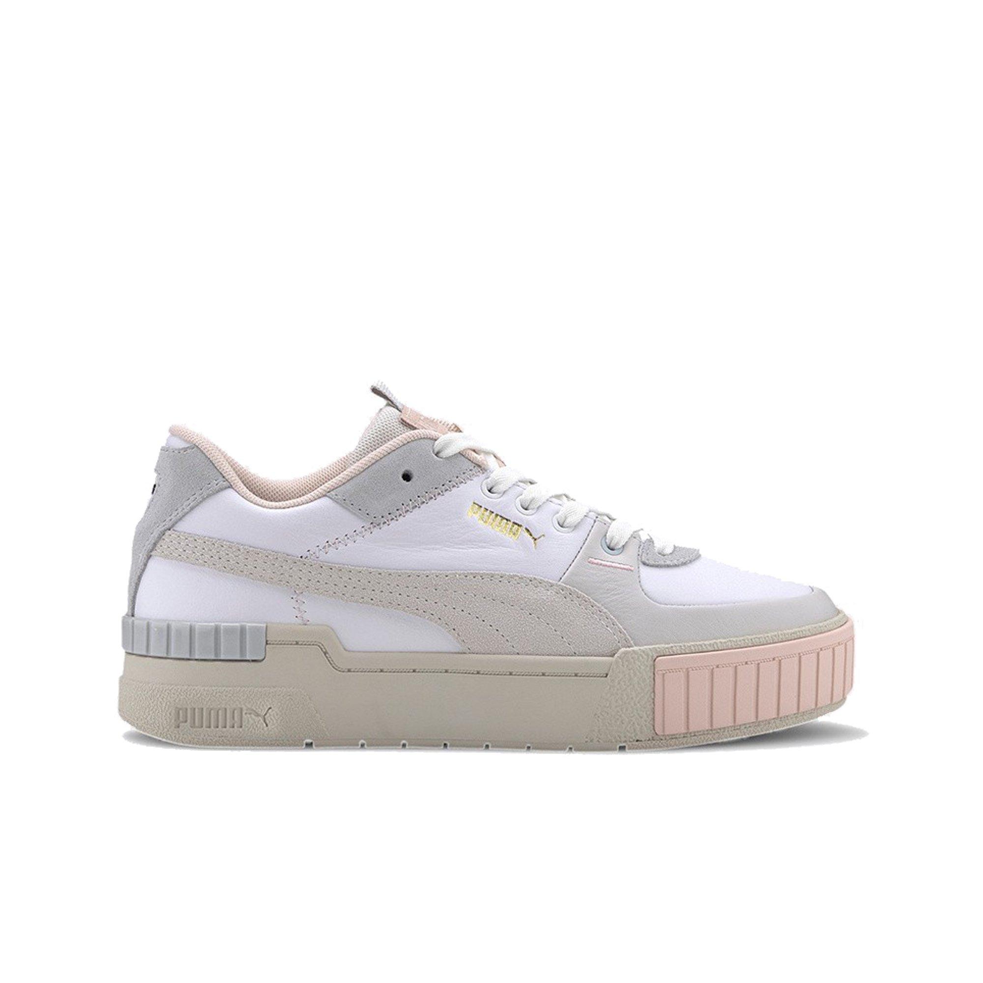puma cali white and pink sneakers