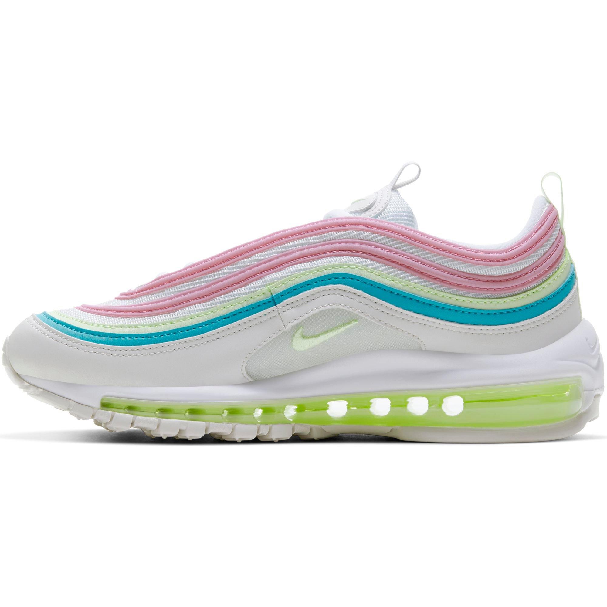 pink blue and white air max 97 