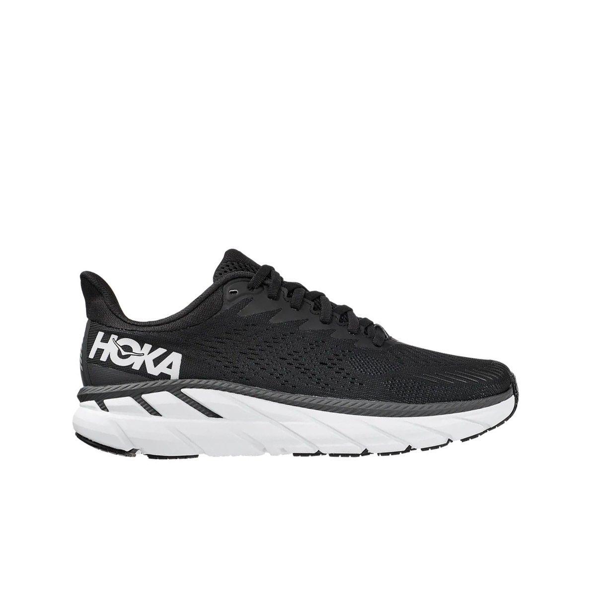 black and white hoka shoes