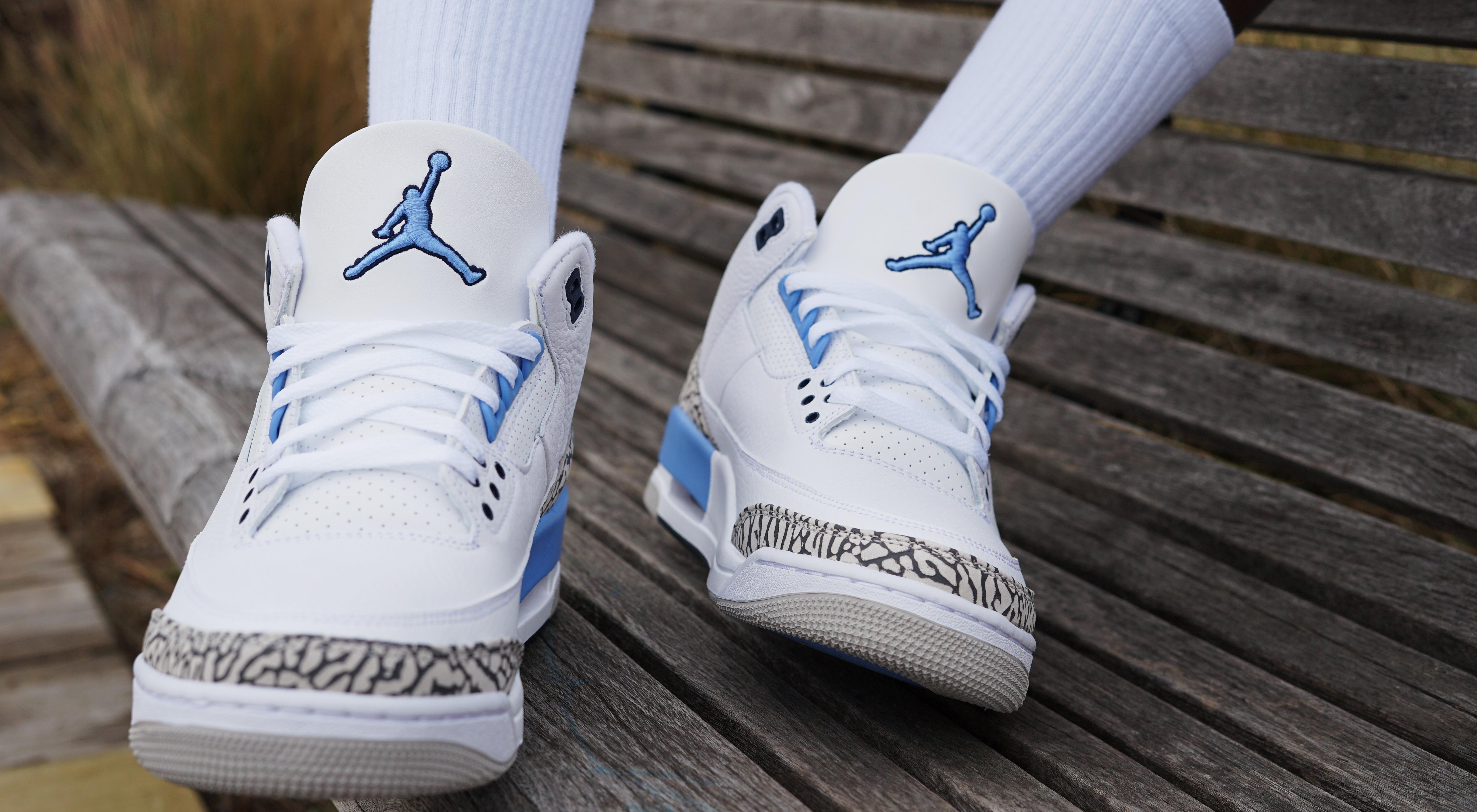Sneakers Release Jordan 3 Retro Unc White Valor Blue Tech Grey Men S Shoe