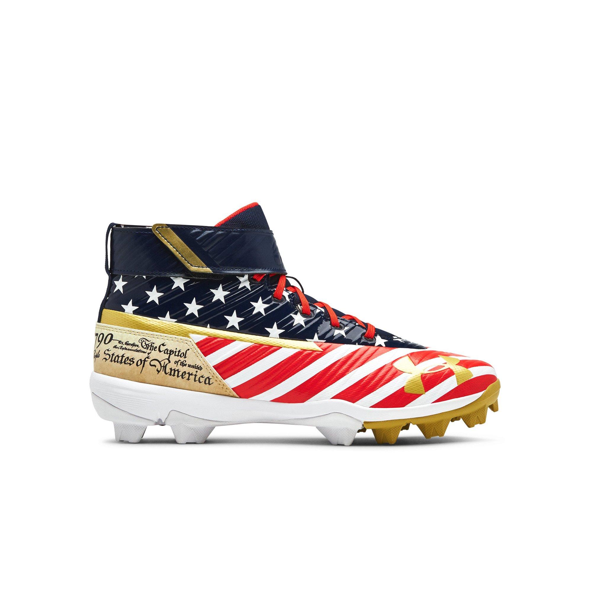 red white and blue baseball cleats youth