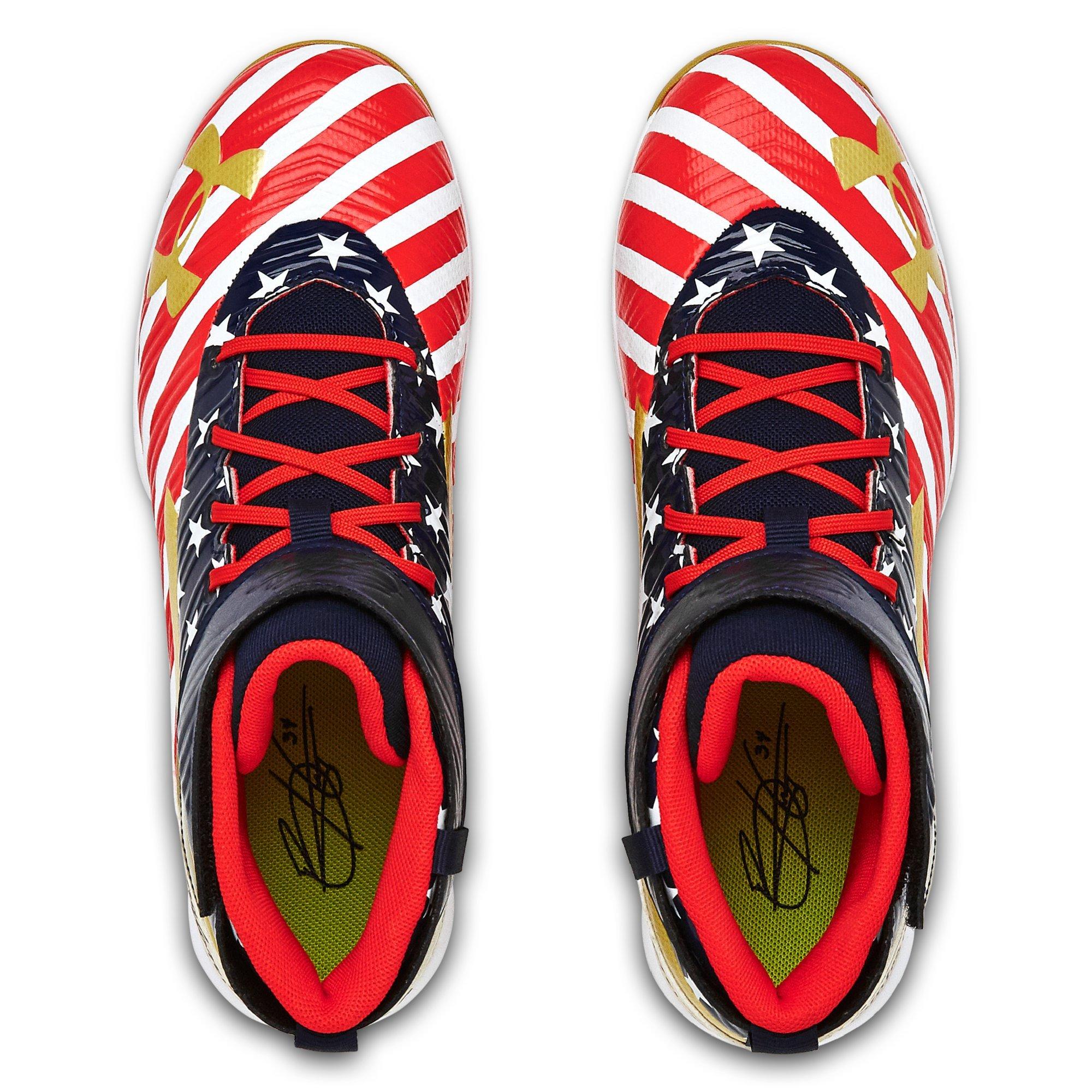 red white and blue bryce harper cleats