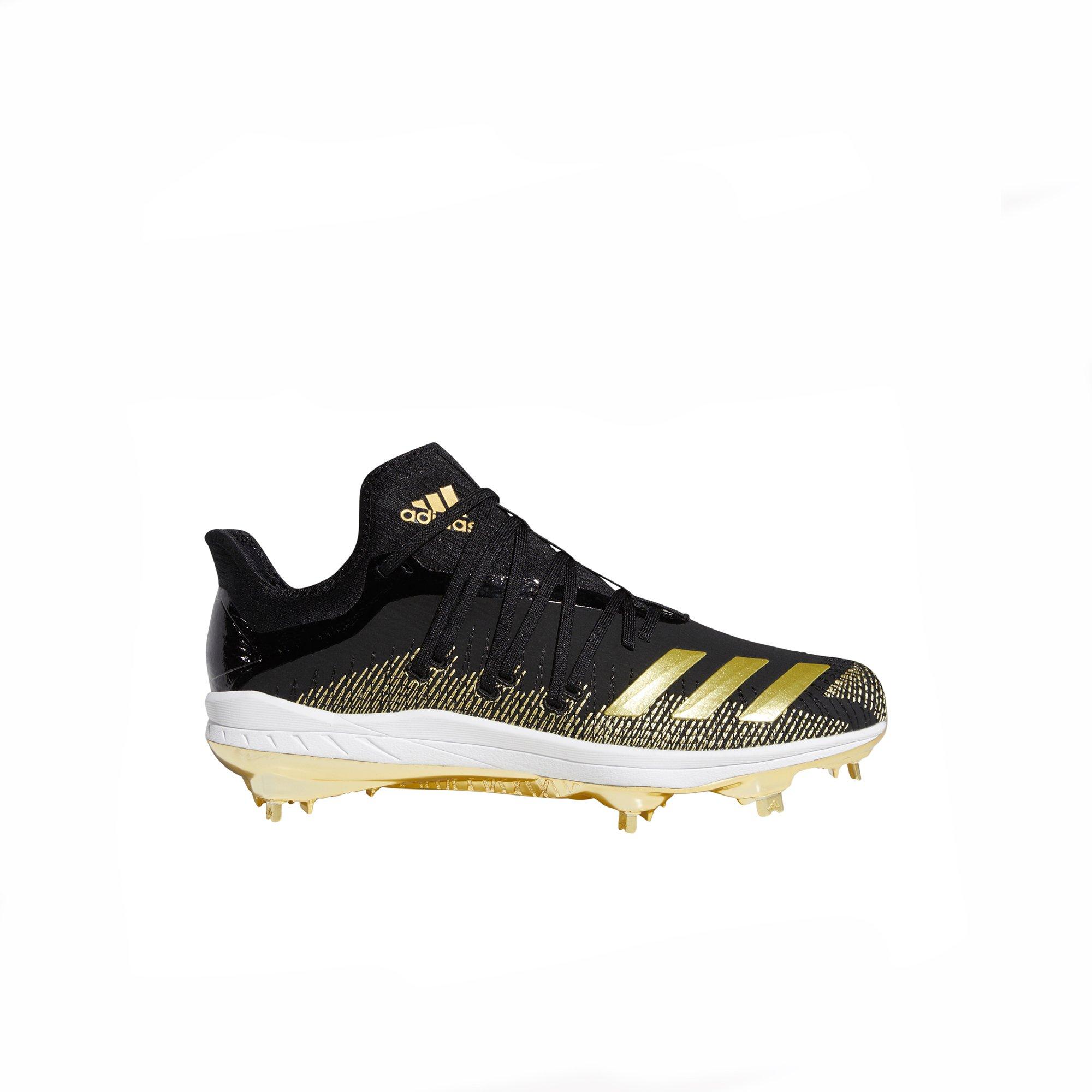 white and gold adidas cleats baseball