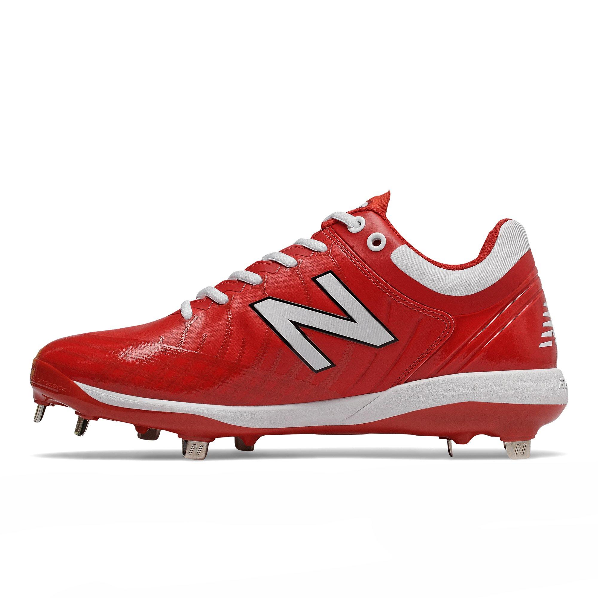 new balance metal cleats red