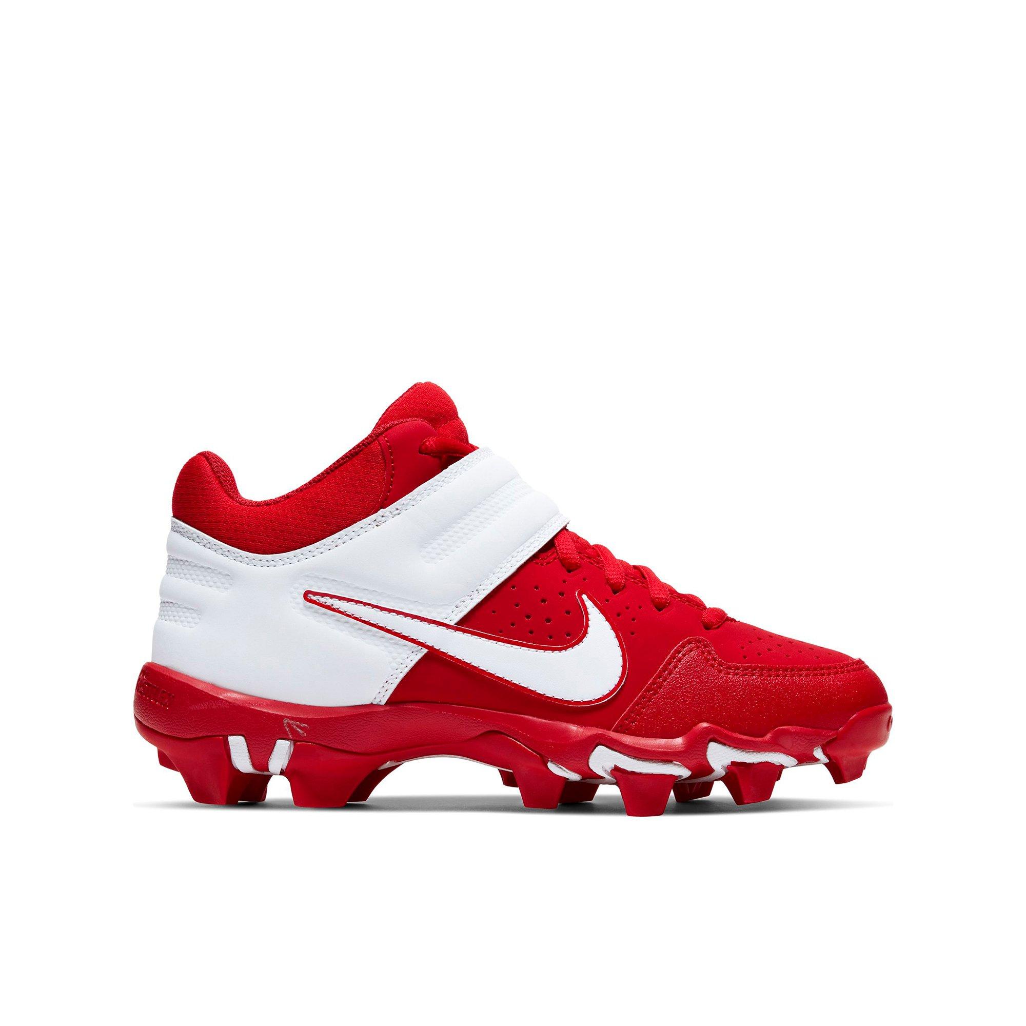 boys red baseball cleats