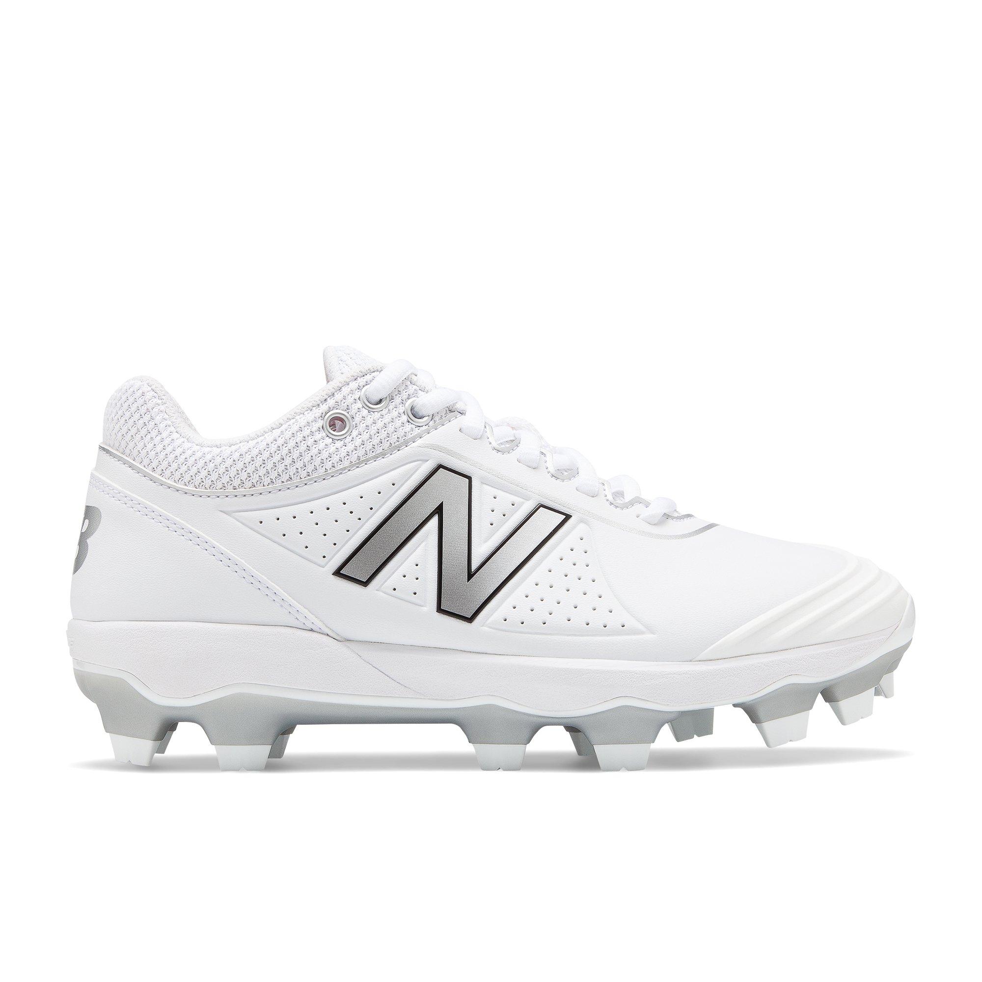 white and gold softball cleats