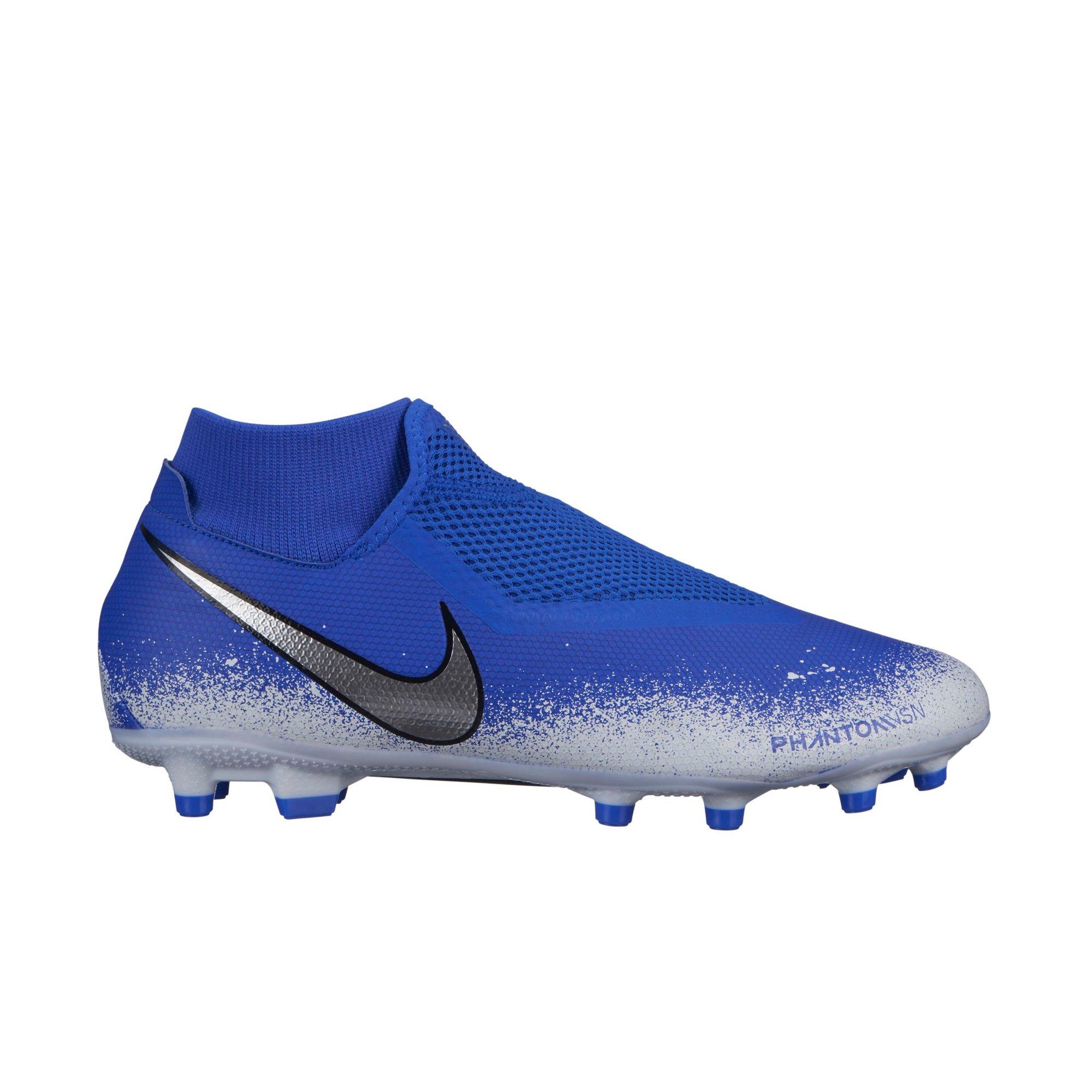 nike blue and white cleats 