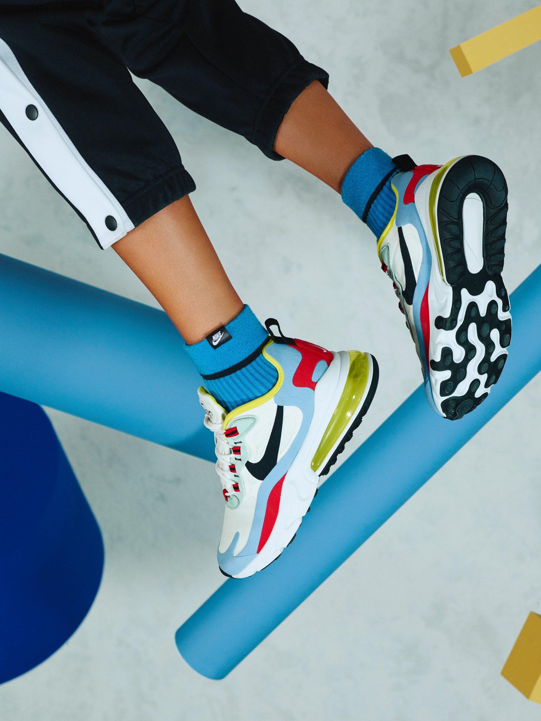 nike air max 270 react red and blue