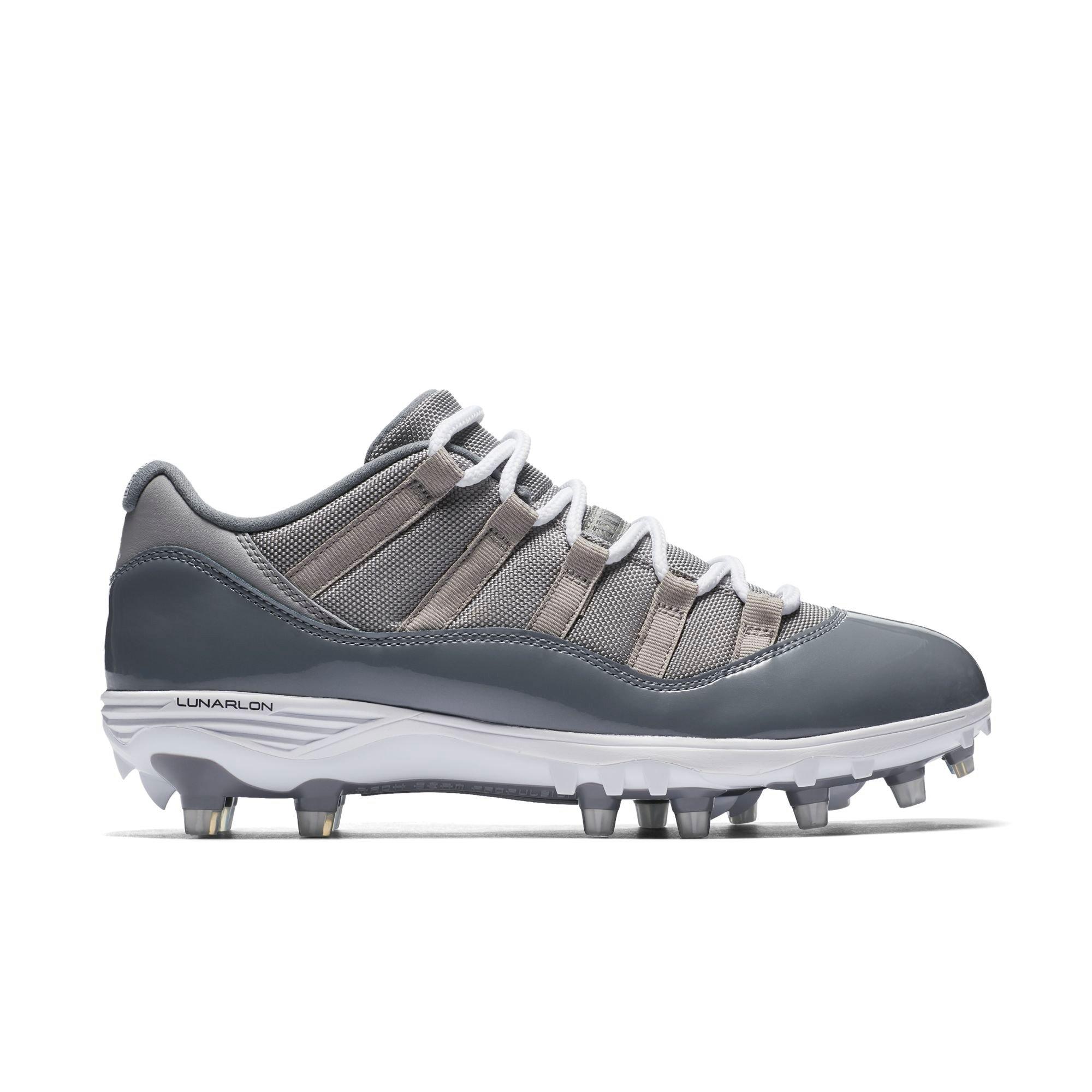 jordan 11 cleats grey