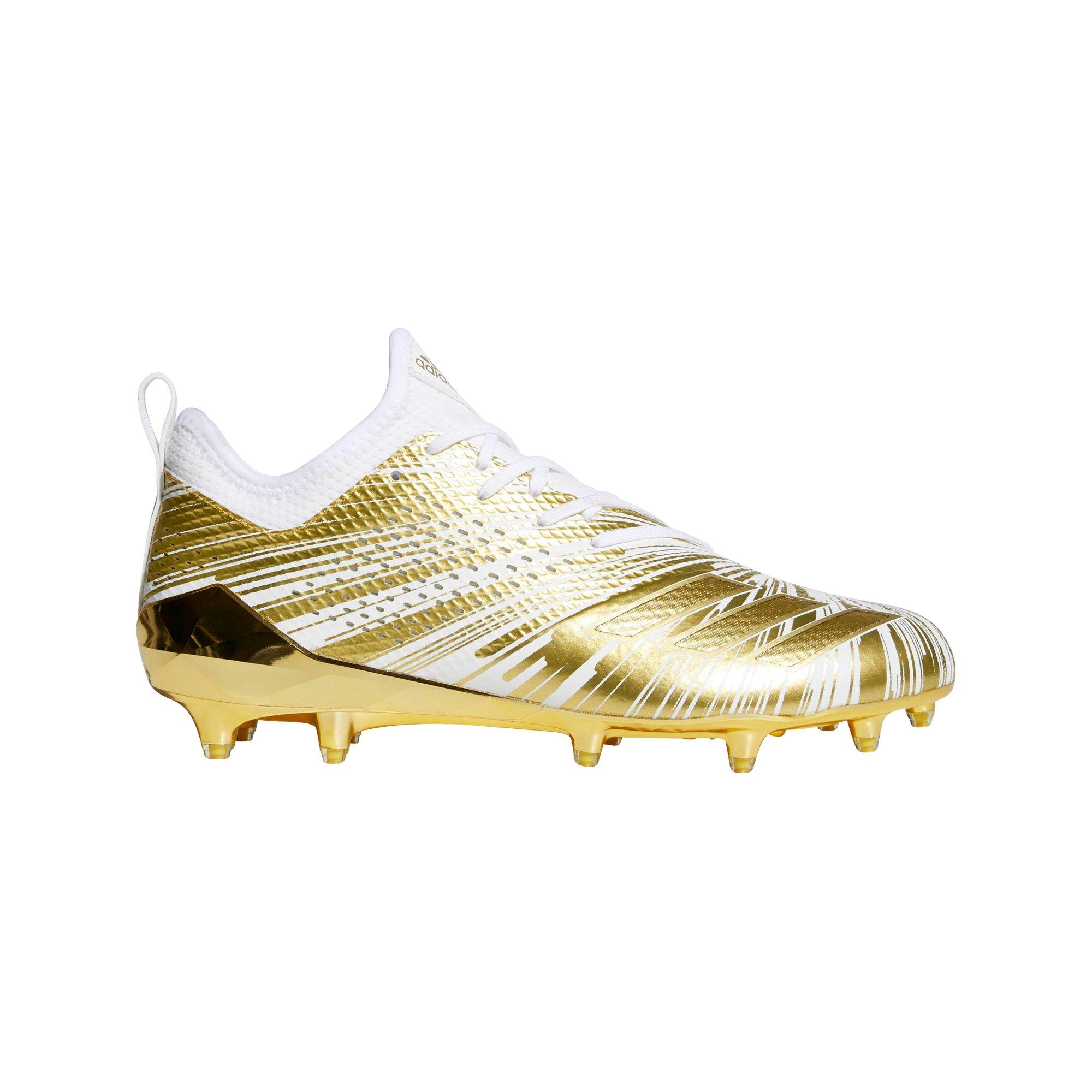 white and gold lacrosse cleats