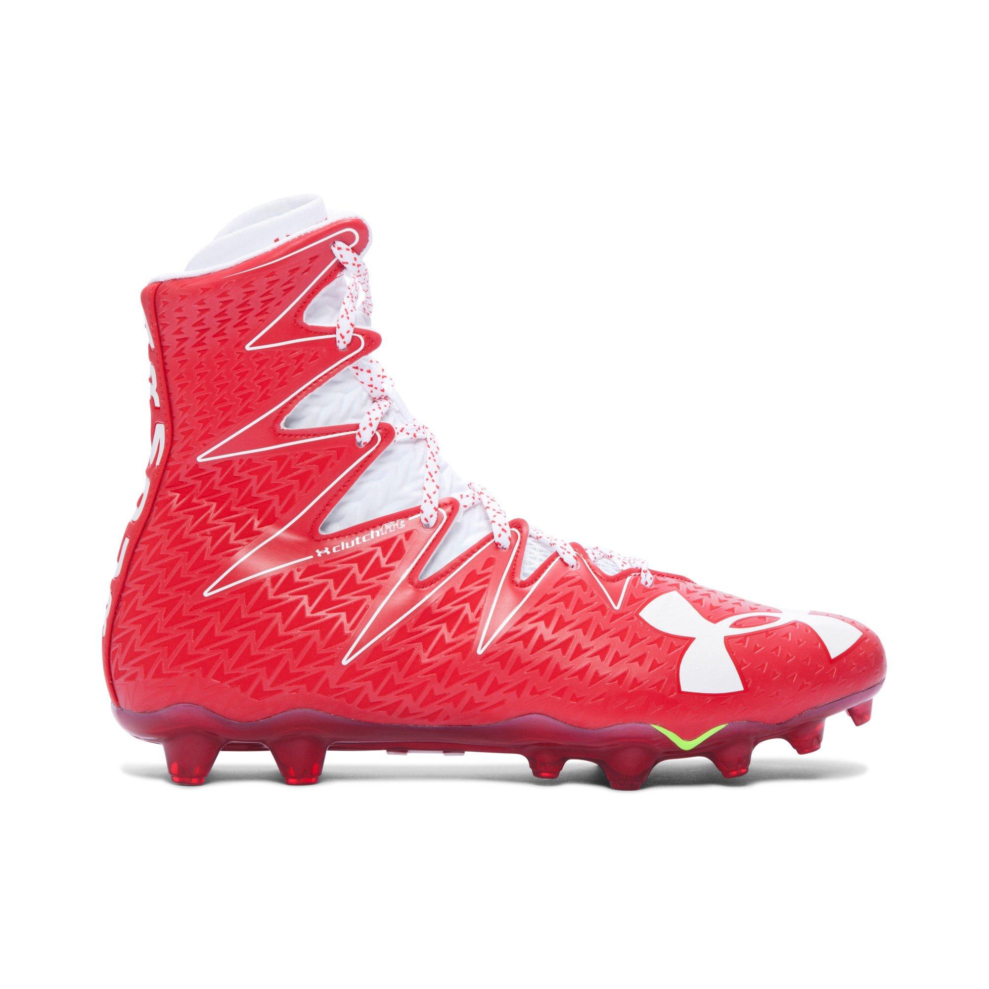 all red under armour football cleats