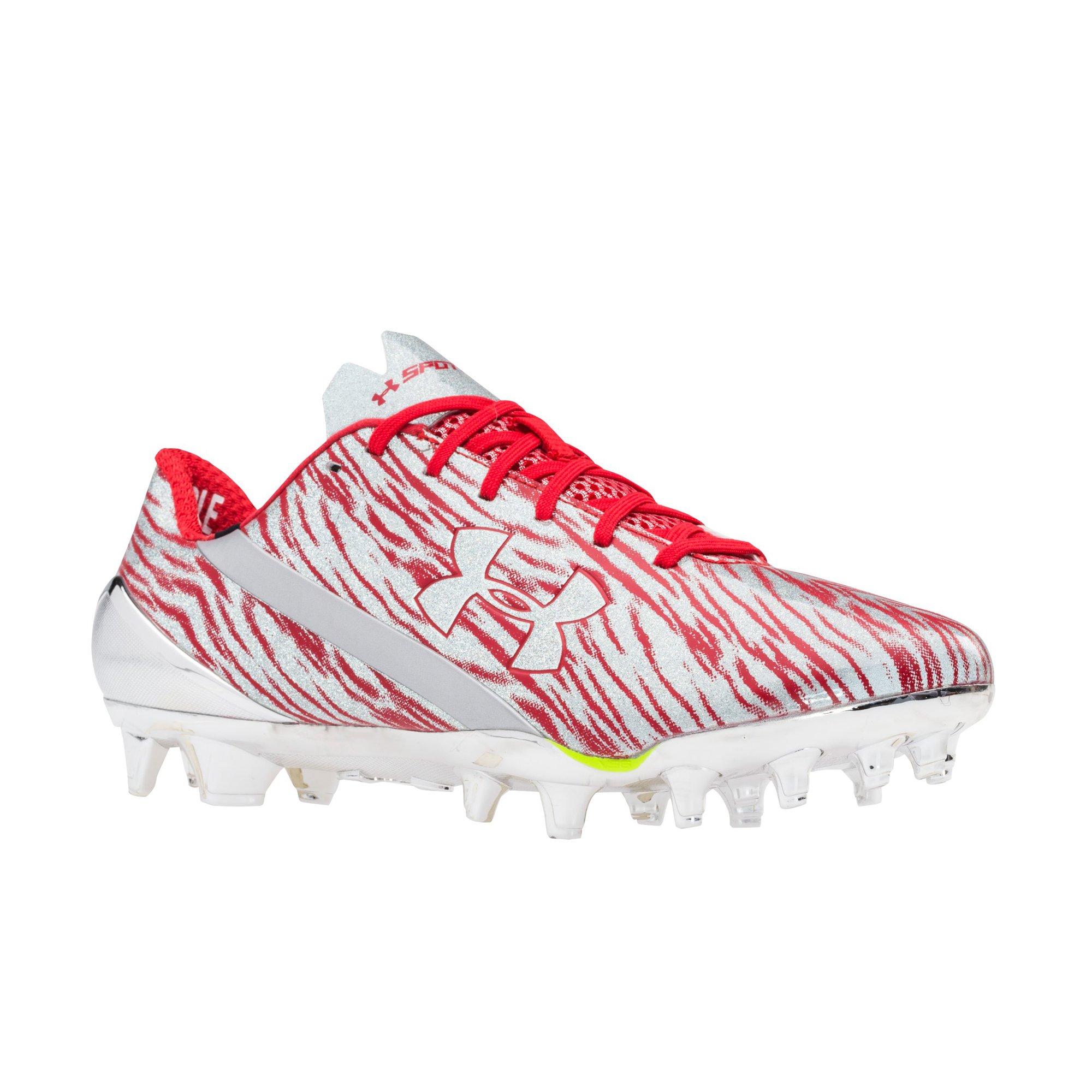 all red under armour football cleats