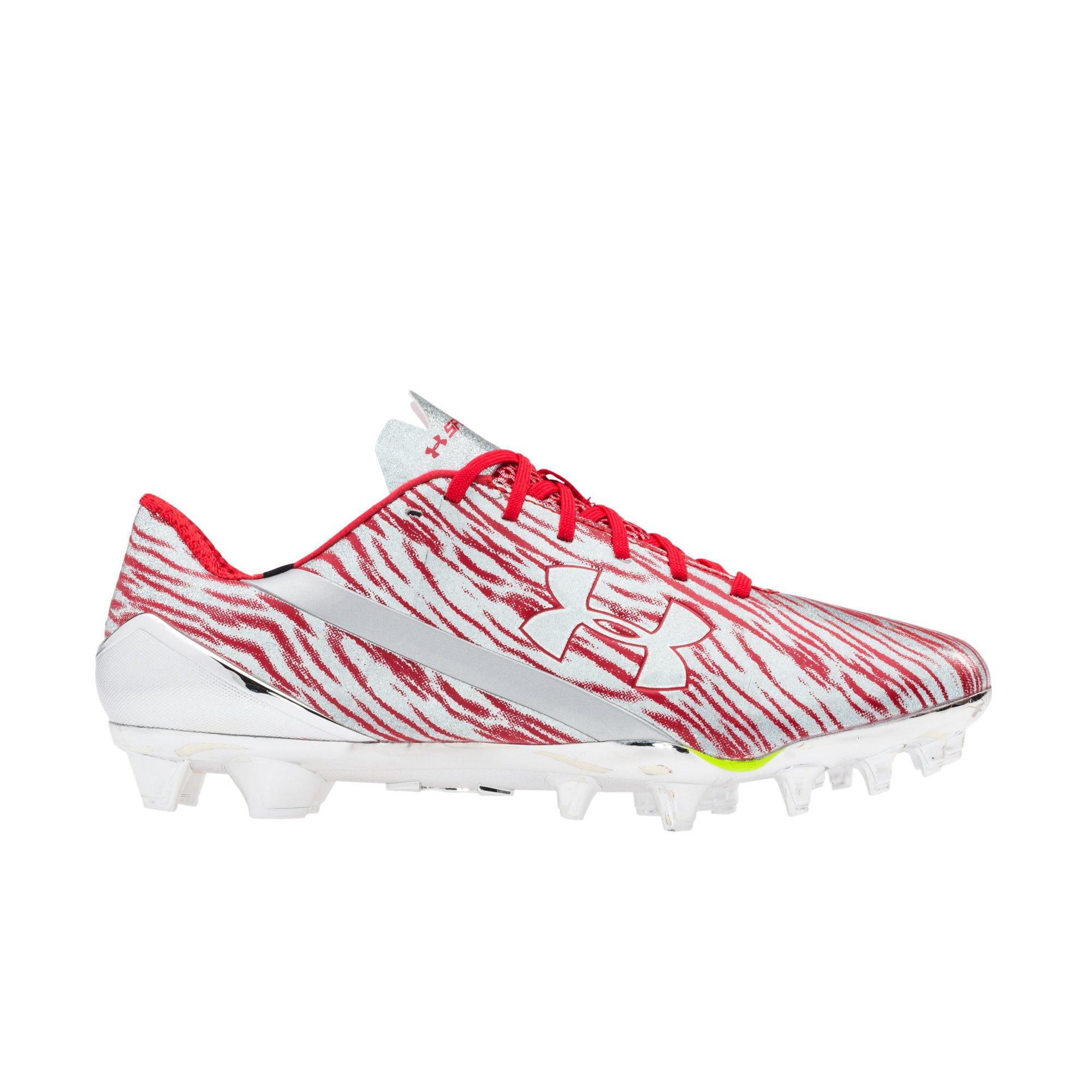 under armour red football cleats