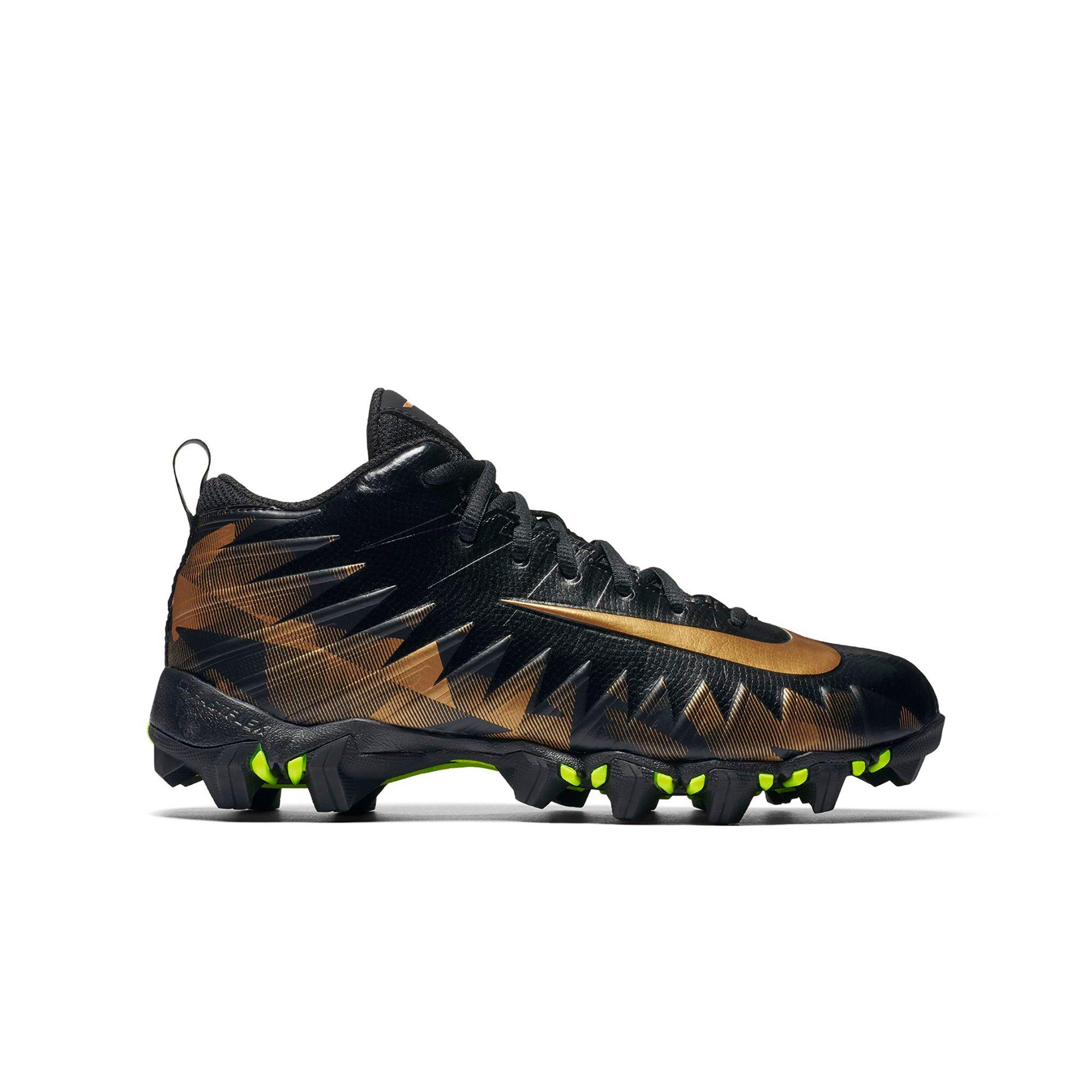 black and gold youth football cleats