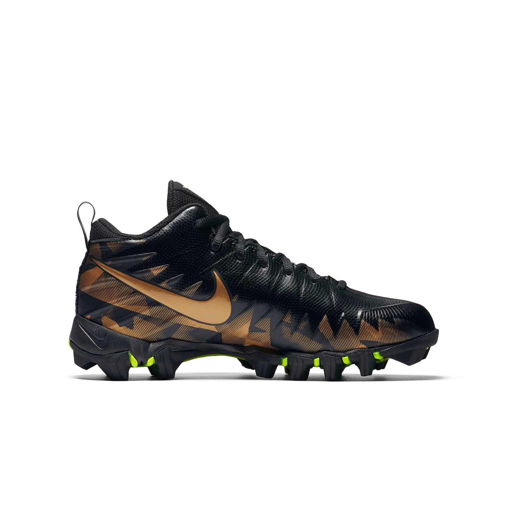 boys black and gold football cleats