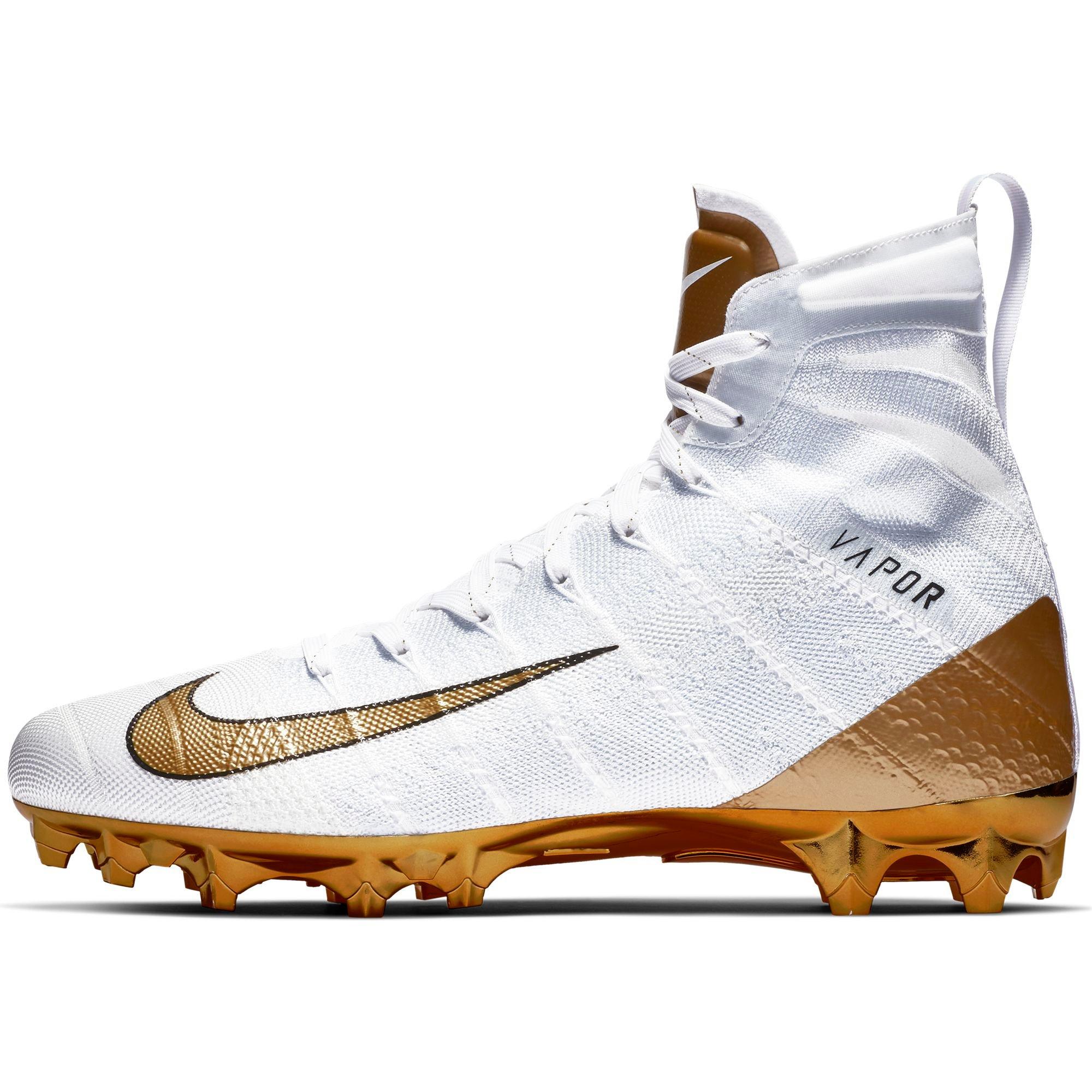 nike football cleats white and gold