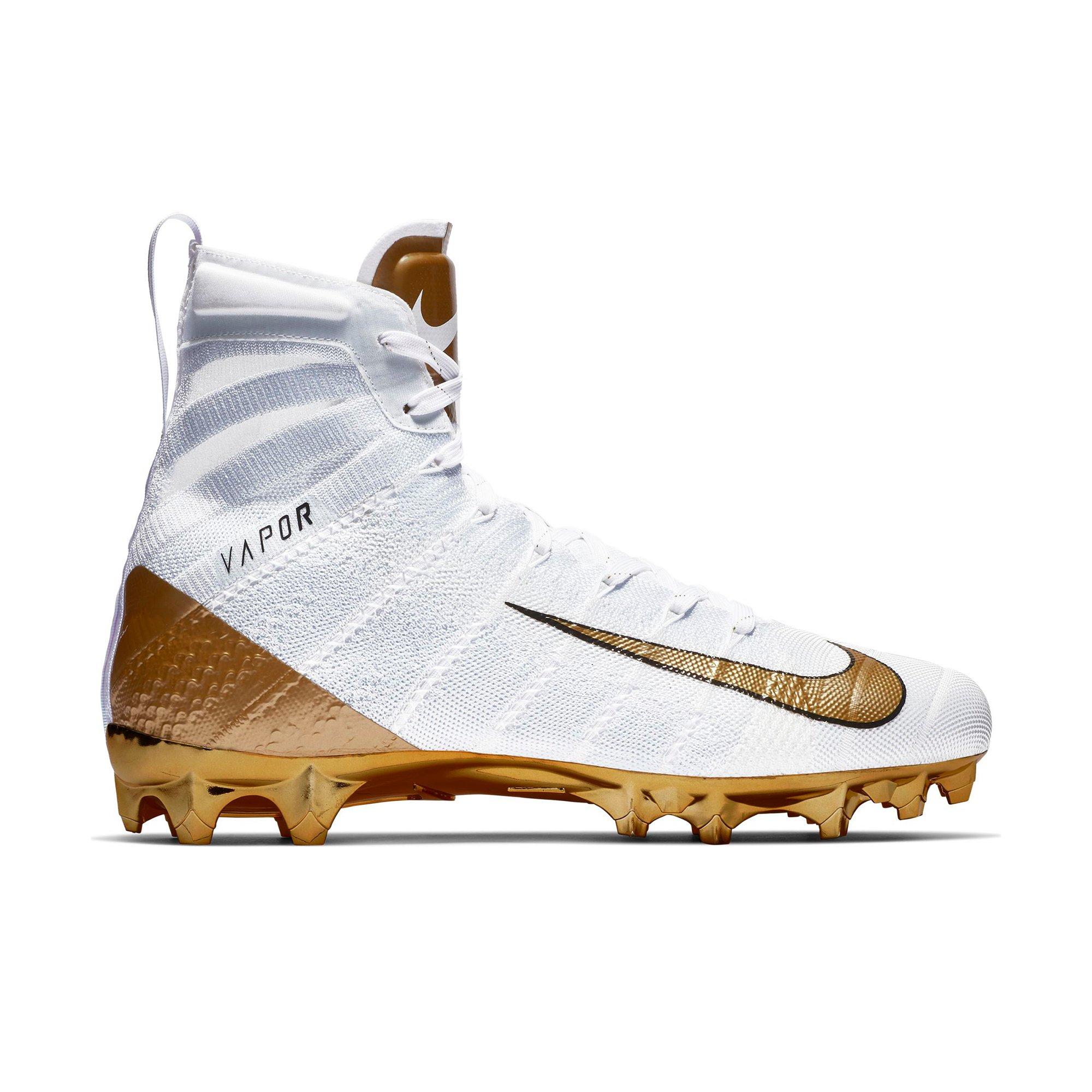 nike vapor football cleats white and gold