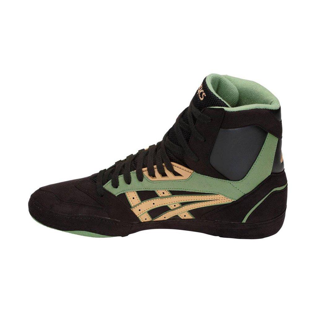 green and black wrestling shoes