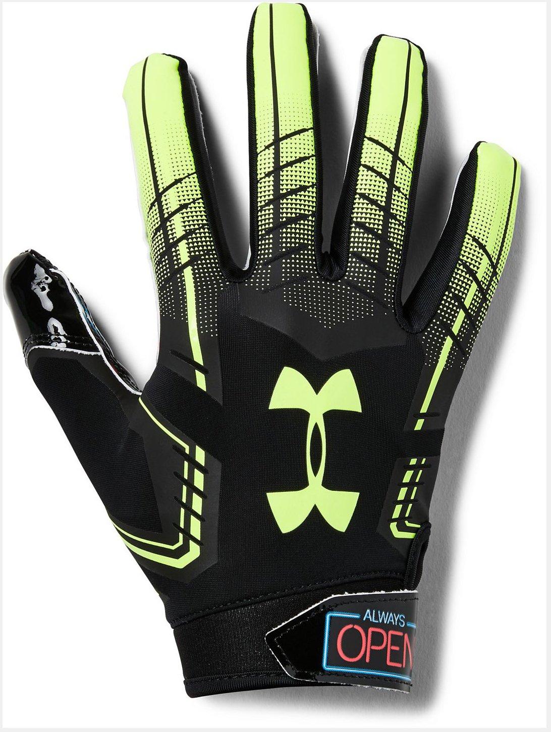 yellow under armour football gloves