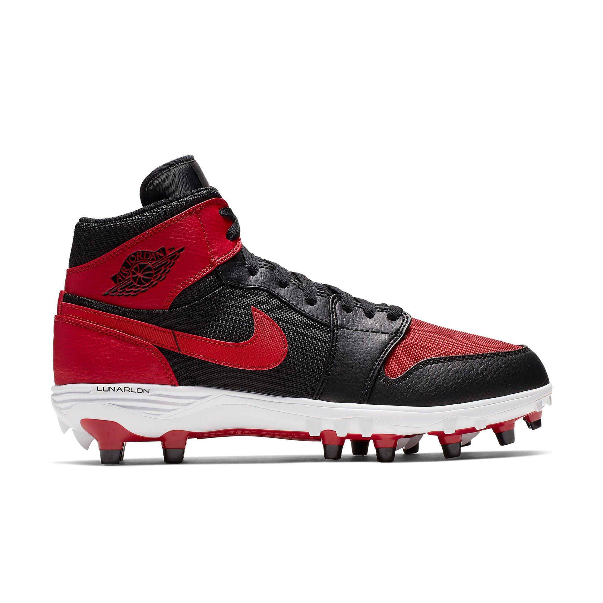 jordan 1 football cleats red