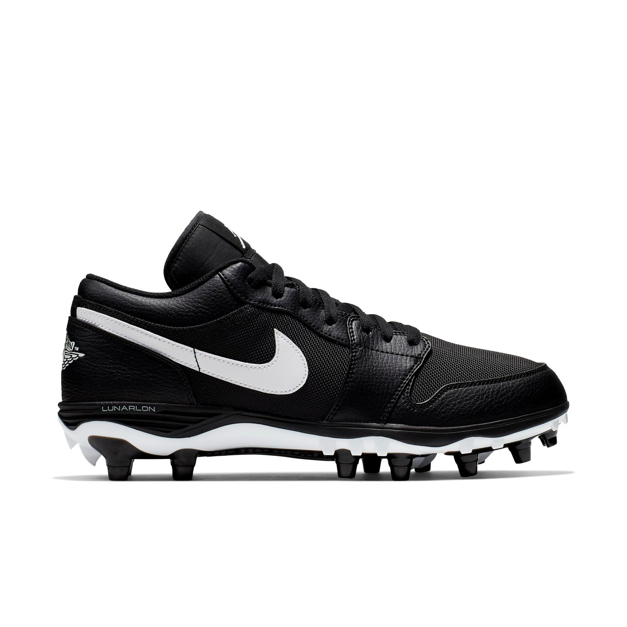 jordan 1 cleats low black and white