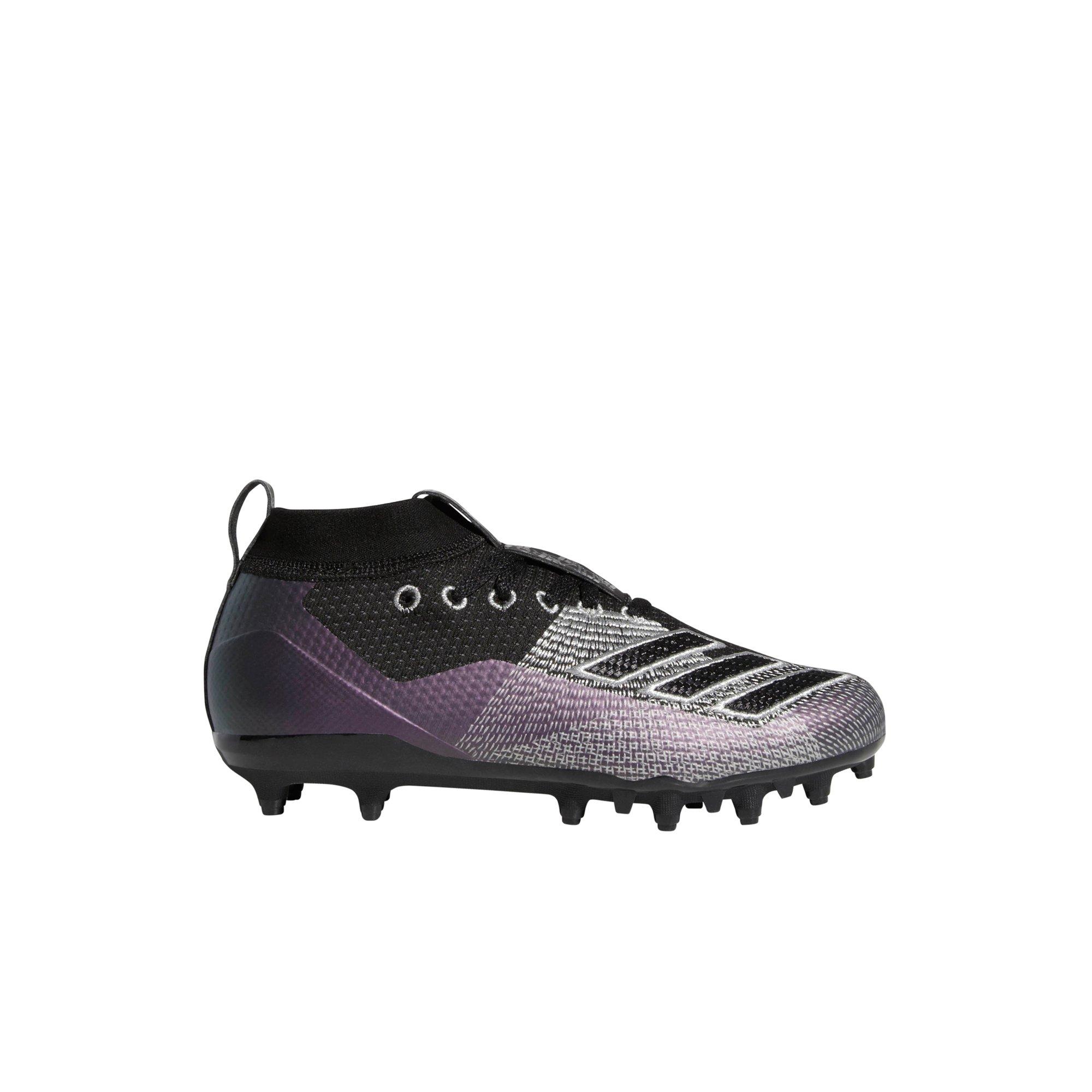 purple and black youth football cleats