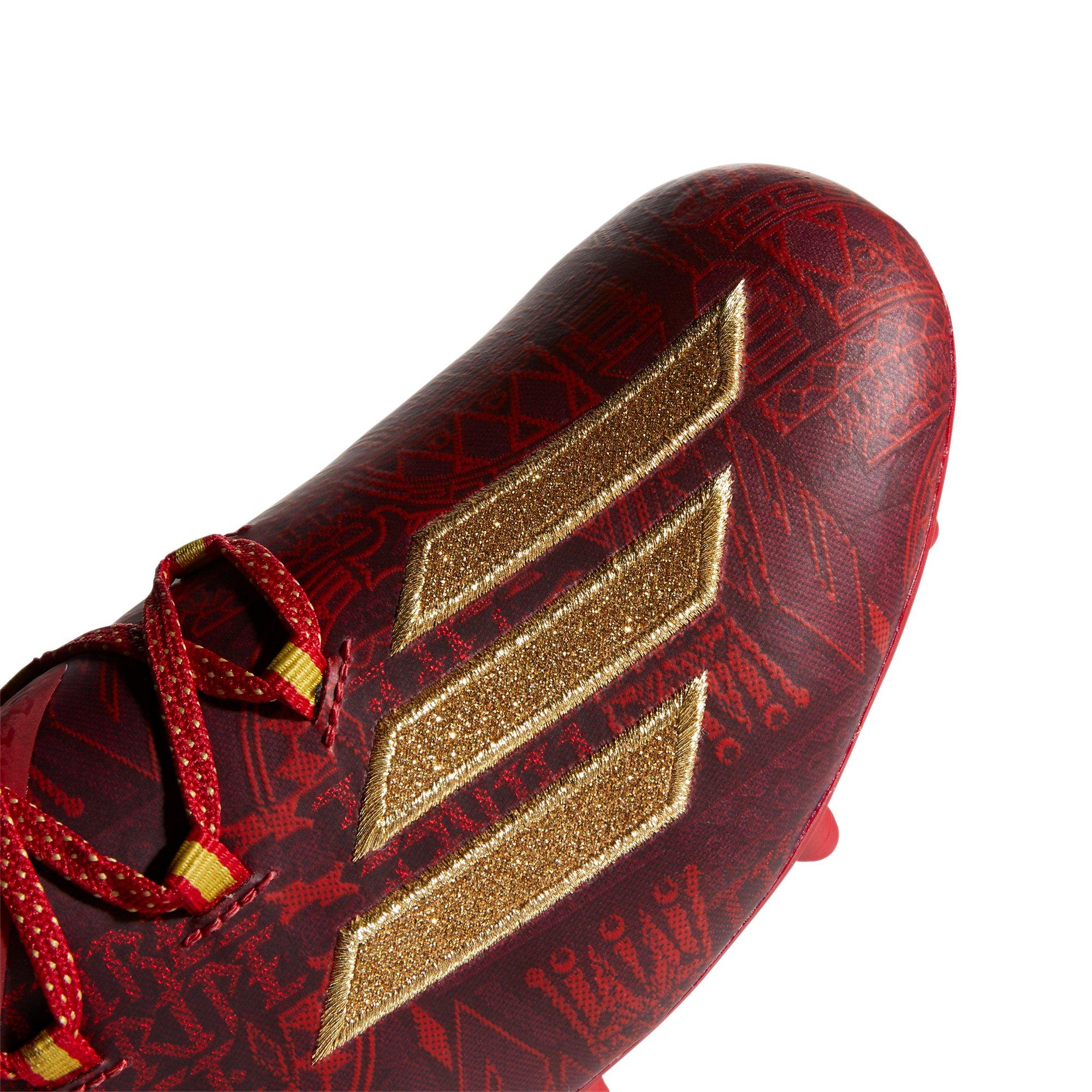 maroon and gold football cleats