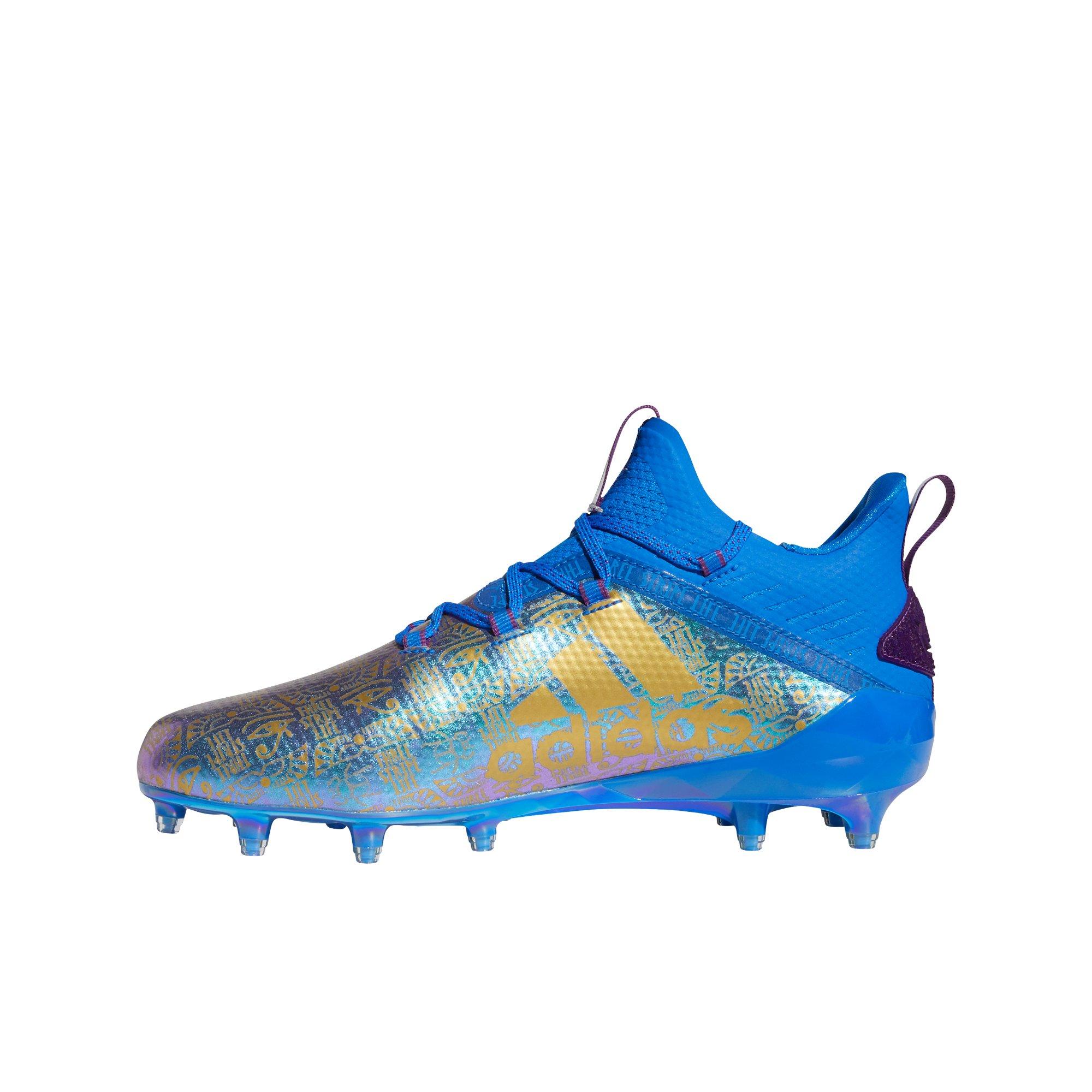 blue and gold adidas football cleats