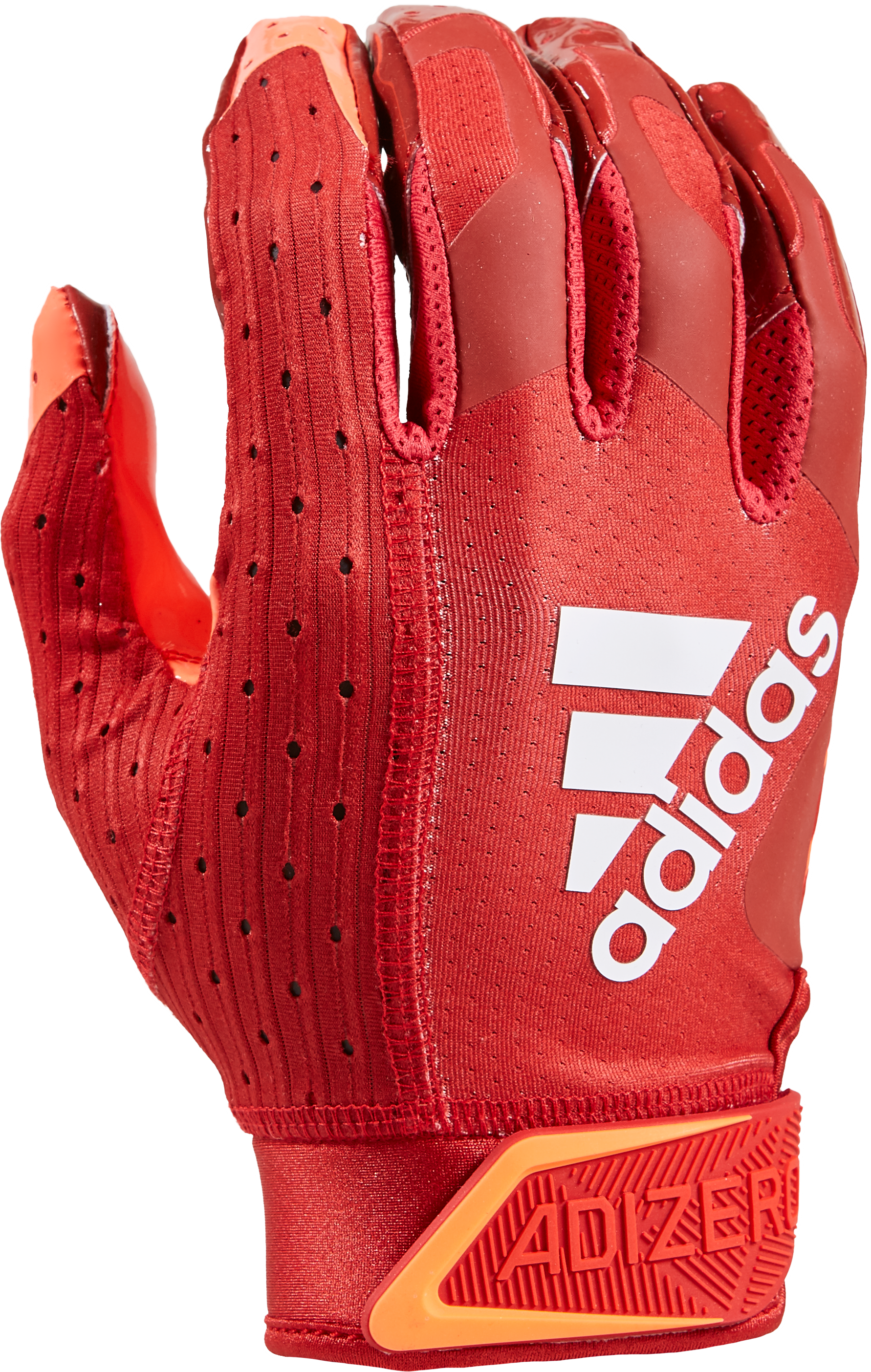 all red adidas football gloves