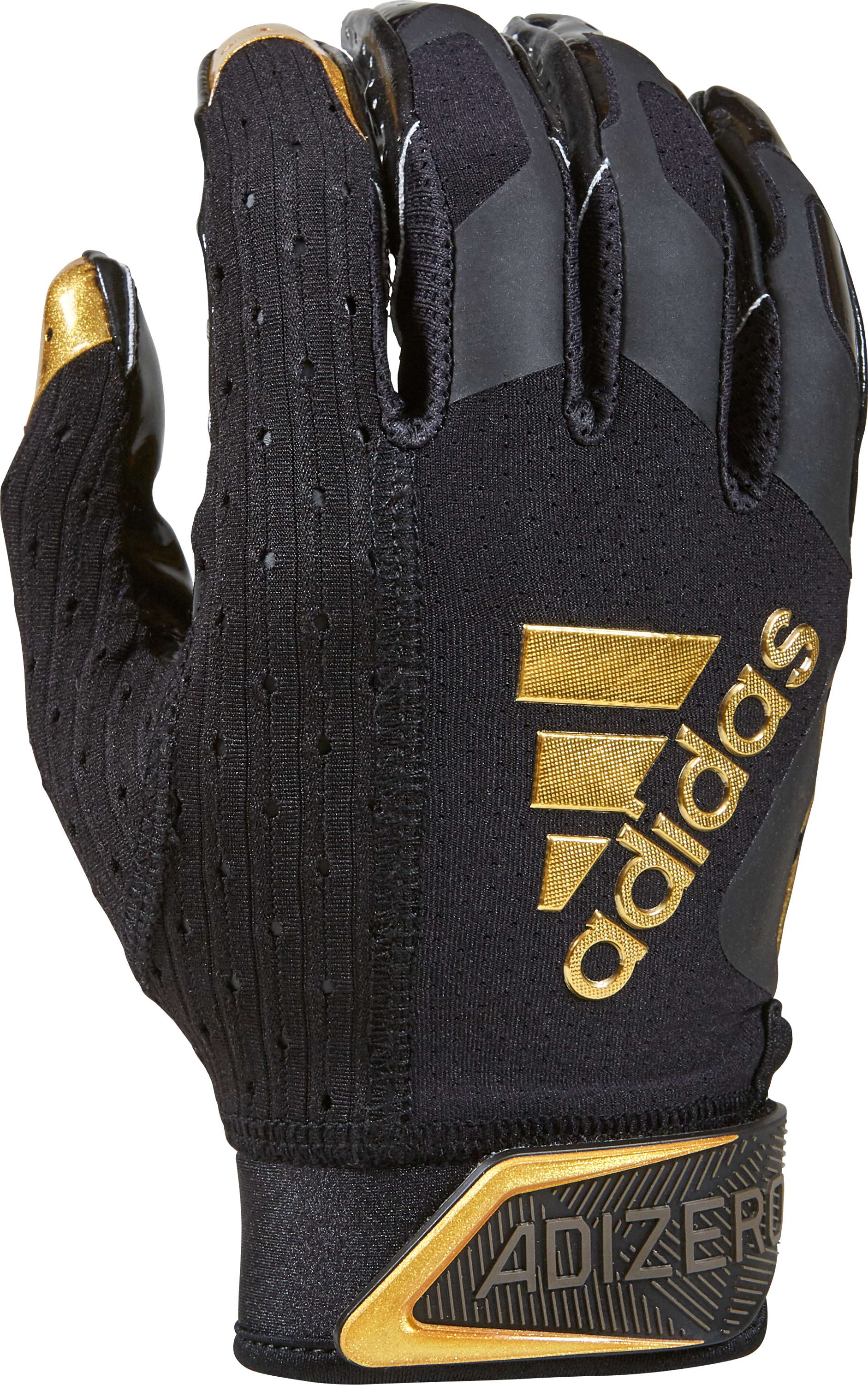 black and gold youth football gloves